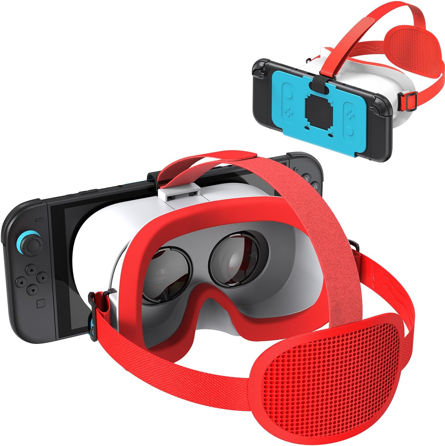 VR Headset for Nintendo Switch 2 (2025), Switch 2 Virtual Reality VR Glasses with Adjustable HD Lenses and Comfortable Head Strap, 3D Goggles for Switch 2 Accessories (White & Blue)