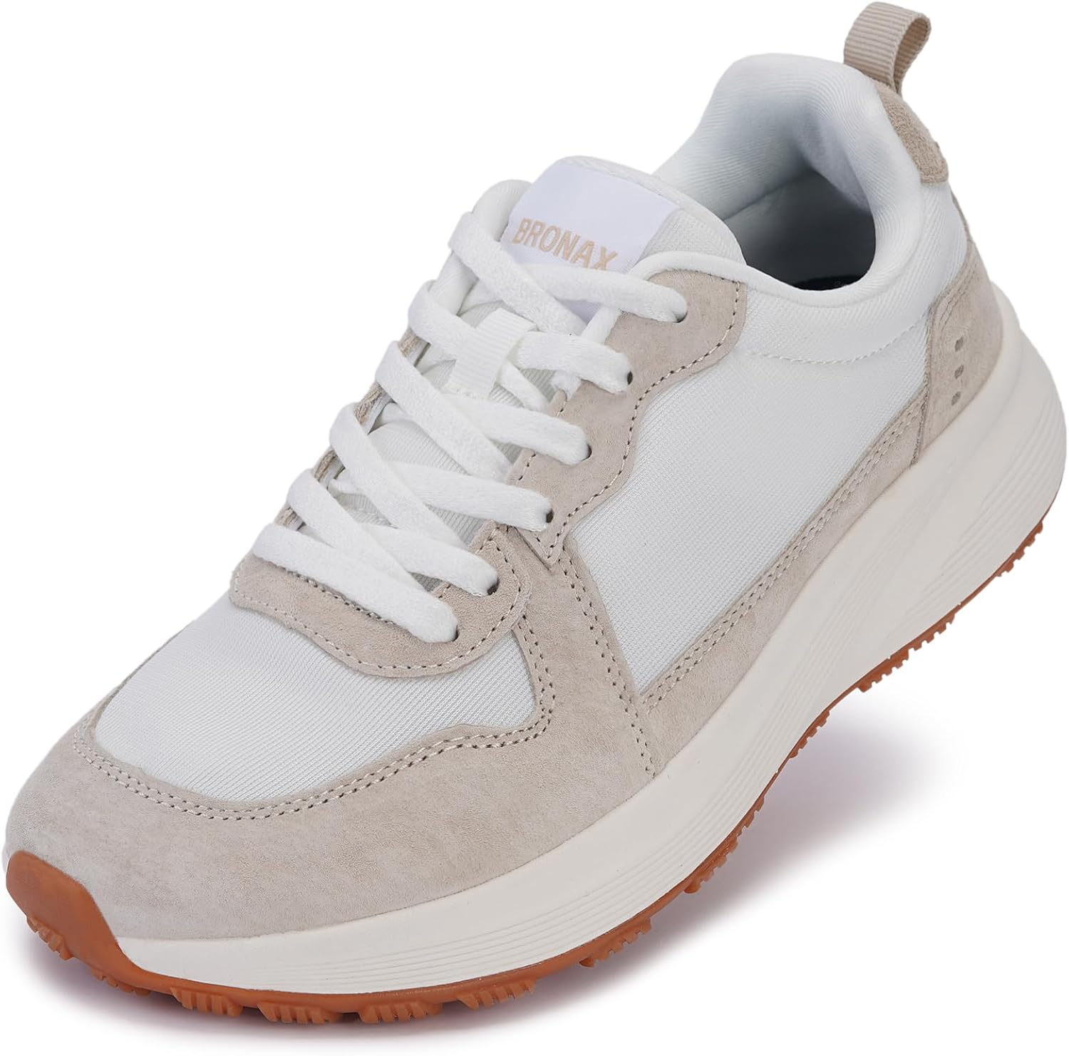 BRONAX Womens Wide Toe Box Athletic Casual Shoes | Suede-Detail Classic Design Sneakers