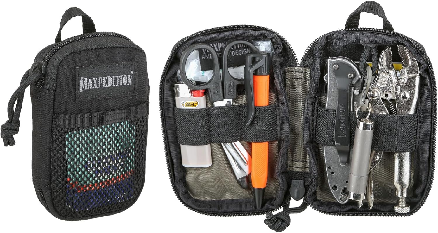 MAXPEDITION Pico Pocket Organizer, Ultra Compact EDC Gear Pouch, Tactical Utility Pouch for Everyday Carry, Tools, Gadgets, Outdoor First-Aid Kit, Survival