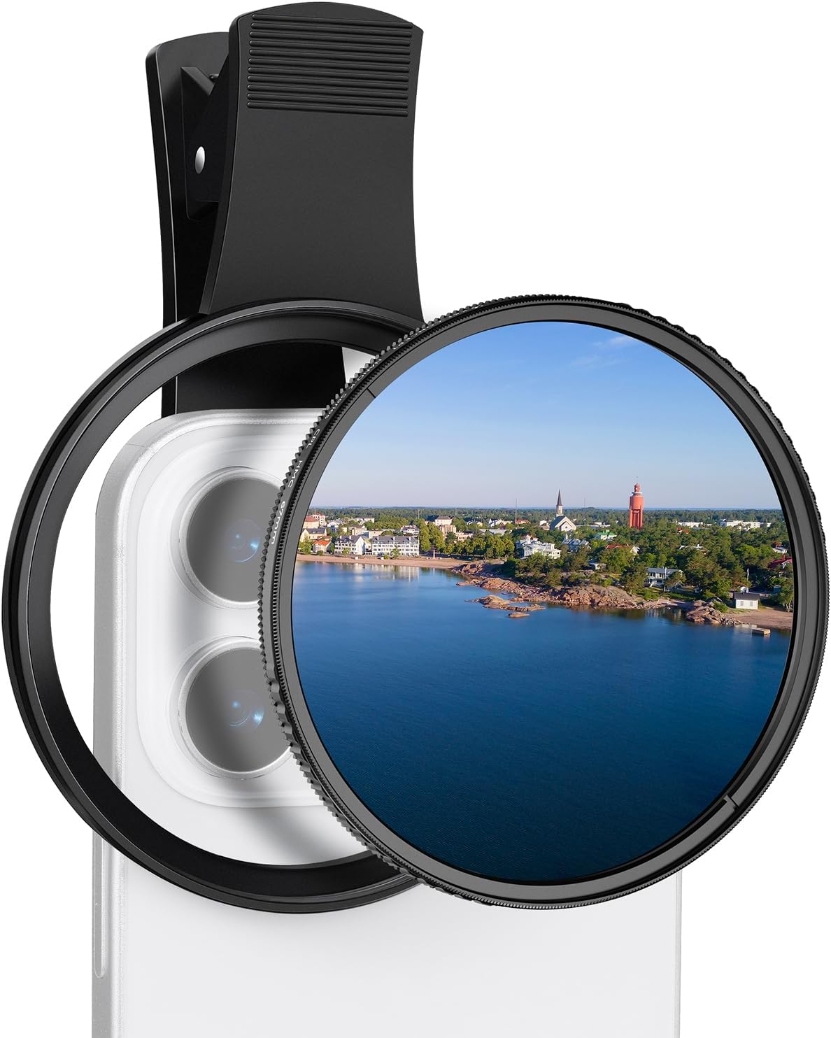 K&F Concept 67mm Clip-on CPL Phone Camera Lens Filter Kit, Circular Polarizer Polarizing Filter Compatible with iPhone 17 16 15 14 13 12 11