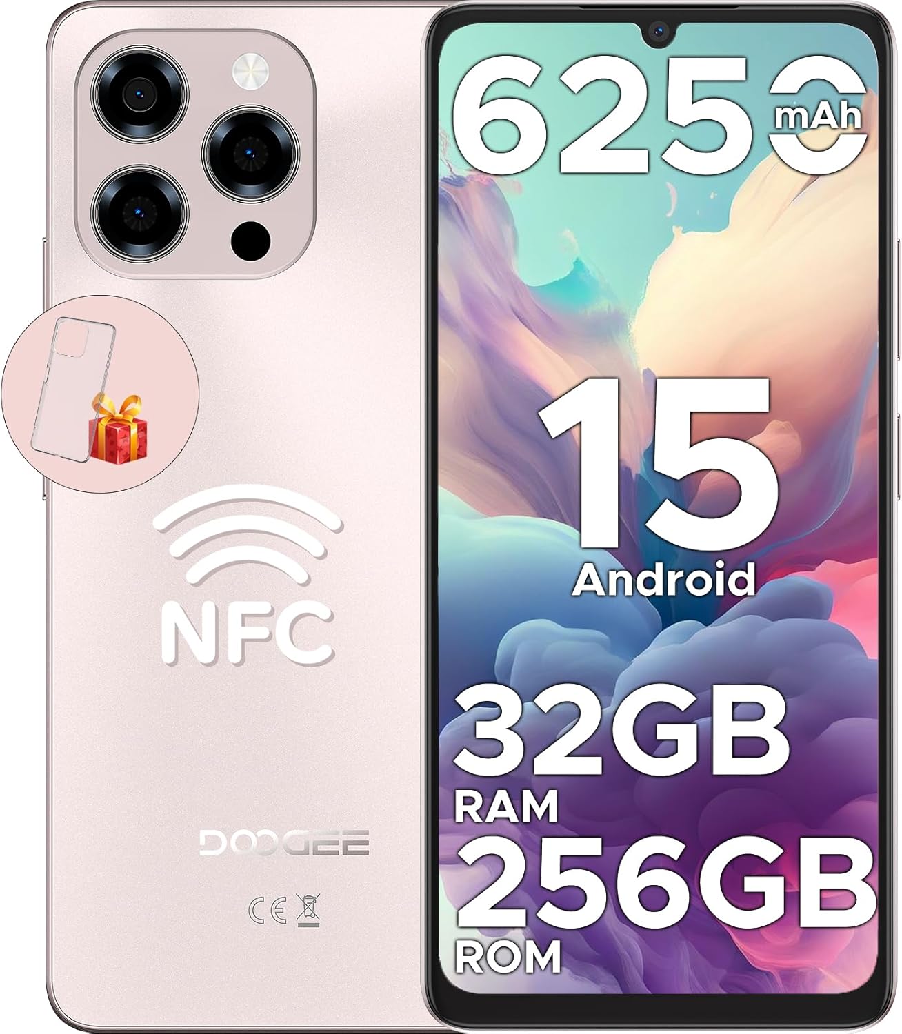 DOOGEE Note 58 Pro Android 15 Unlocked Cell Phone,32GB+256GB/2TB,6.75″ HD+ 90Hz Android Phone,6250mAh Battery,16MP+8MP,4G Dual SIM Smartphone,Octa Core/Widevine L1/ GPS/NFC/Fingerprint/Face Unlock