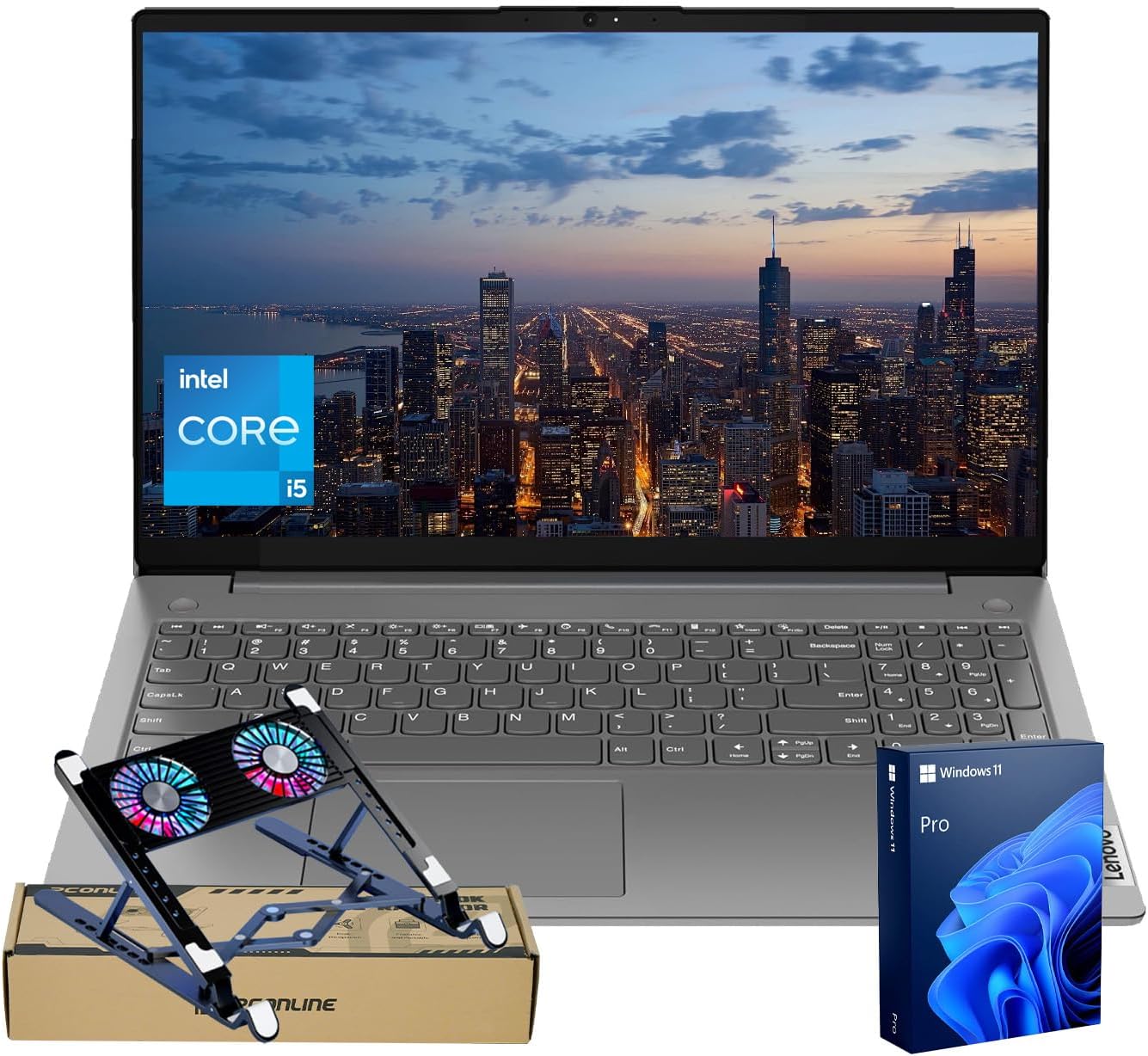 Lenovo V15 Business Laptop, 15.6” 1080p Full HD Display, Octa-Core Intel Core i5-13420H (Beat AMD Ryzen 7 7730U), 16GB RAM, 1TB SSD, Windows 11 Pro, Grey, PCO Laptop Cooler