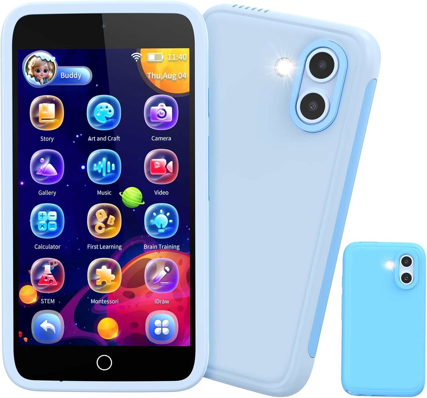 Kids Smart Phone, 3.97″ Touchscreen Learning Toy with Dual Camera, 210+ Games, 190+ Drawing Activities, and 45+ Fun Stickers, 8GB Kids Cell Phone, Perfect Birthday for Ages 3-12