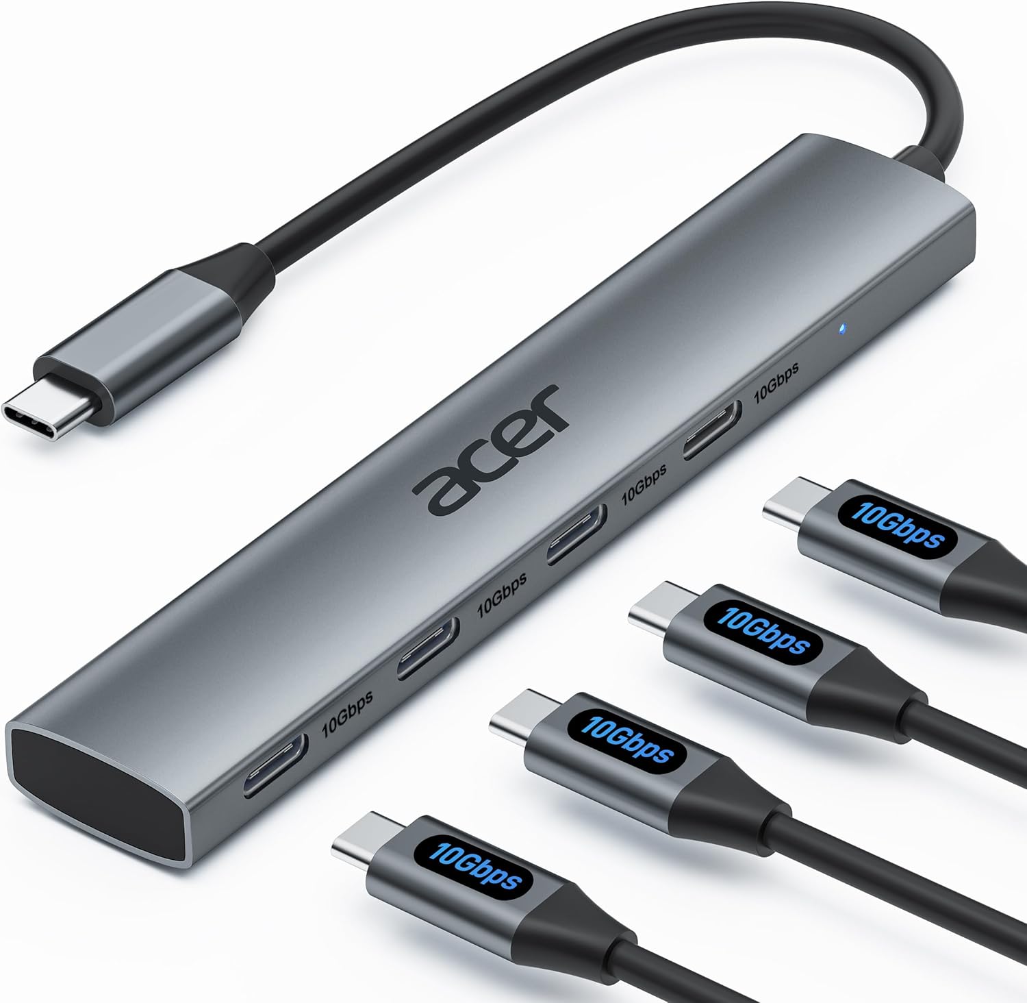 Acer USB C Hub, 10Gbps Type C Splitter with 4 USBC 3.2 Port, High Speed Type C Multiport Adapter for MacBook Pro, iPhone 16/15, iPad, Surface Pro and More 【Not Support Charging or Video Output.】