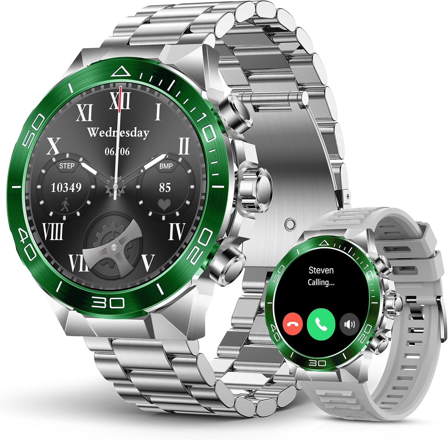 SOUYIE Military Rugged Smart Watch for Men, AMOLED 1.43″ HD Screen, Bluetooth Call Answer/Make, Blood Oxygen/Heart Rate/Sleep Tracker, 7-30 Day Battery, Waterproof Fitness Tracker for iOS Android