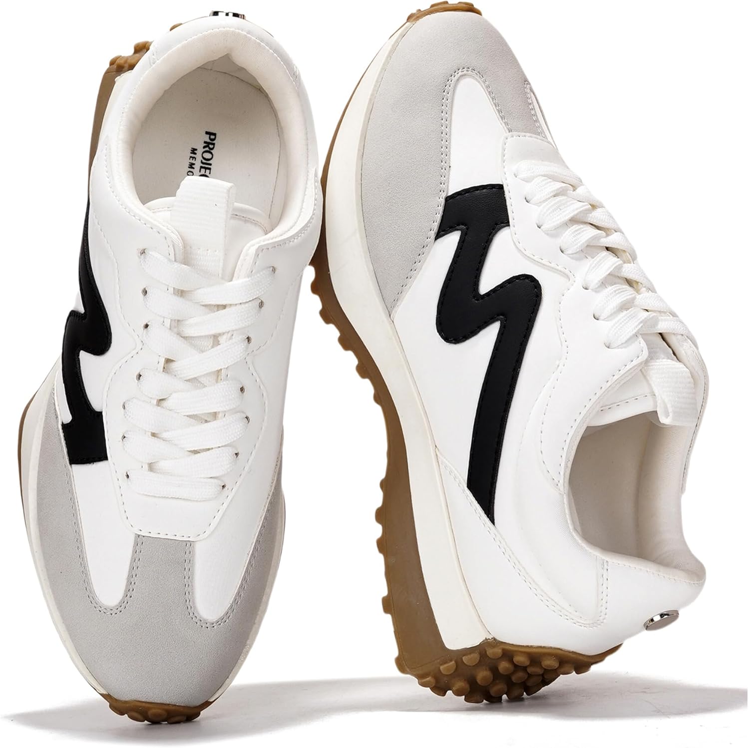 Project Cloud Trendy Sneakers for Women – Memory Foam and Non-Slip Comfortable Casual Ladies Shoes for Womens Fashion Sneakers – Lightweight Lace-up Shoes (Lecco)