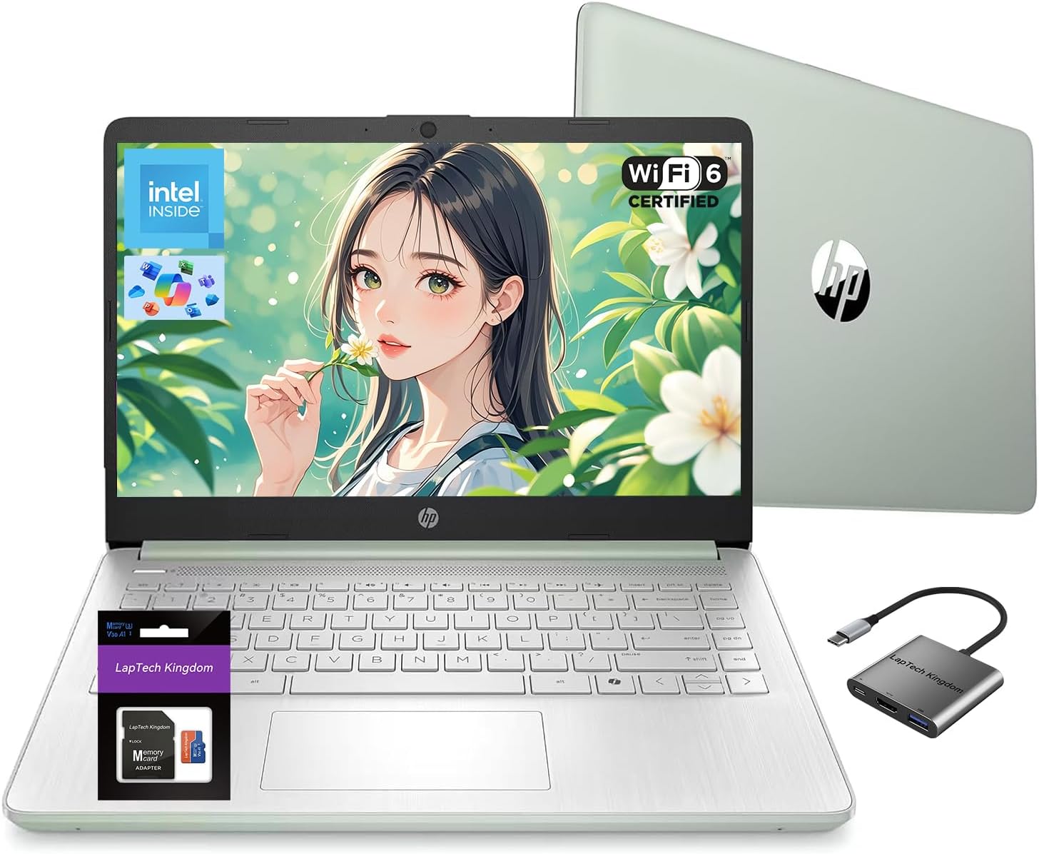 HP 14 Inch Student Laptop Office 365, Quad-Core Processor (Beat i3-1115G4), 16GB RAM 256GB Storage (128GB UFS+128GB SD Card), Computer for Business and Study Home with Wi-Fi 6 Win11, W/Accessories