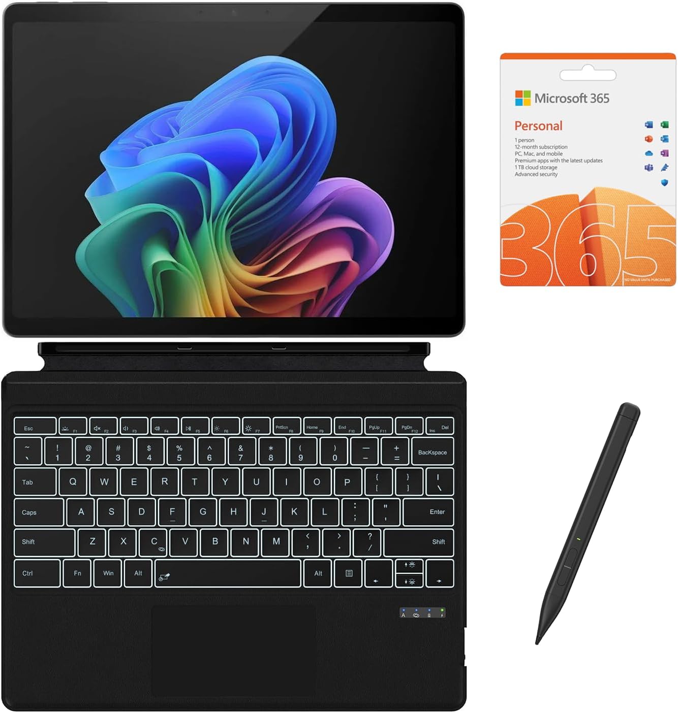 Microsoft Surface Pro 13″ 3K 120Hz OLED Touchscreen 2-in-1 Tablet Laptop, 12-Core Snapdragon 45 Tops NPU, 16GB RAM 1TB SSD, Backlit Keyboard, Stylus, MS 365, 14-hr Battery, Copilot+, Win 11 Pro
