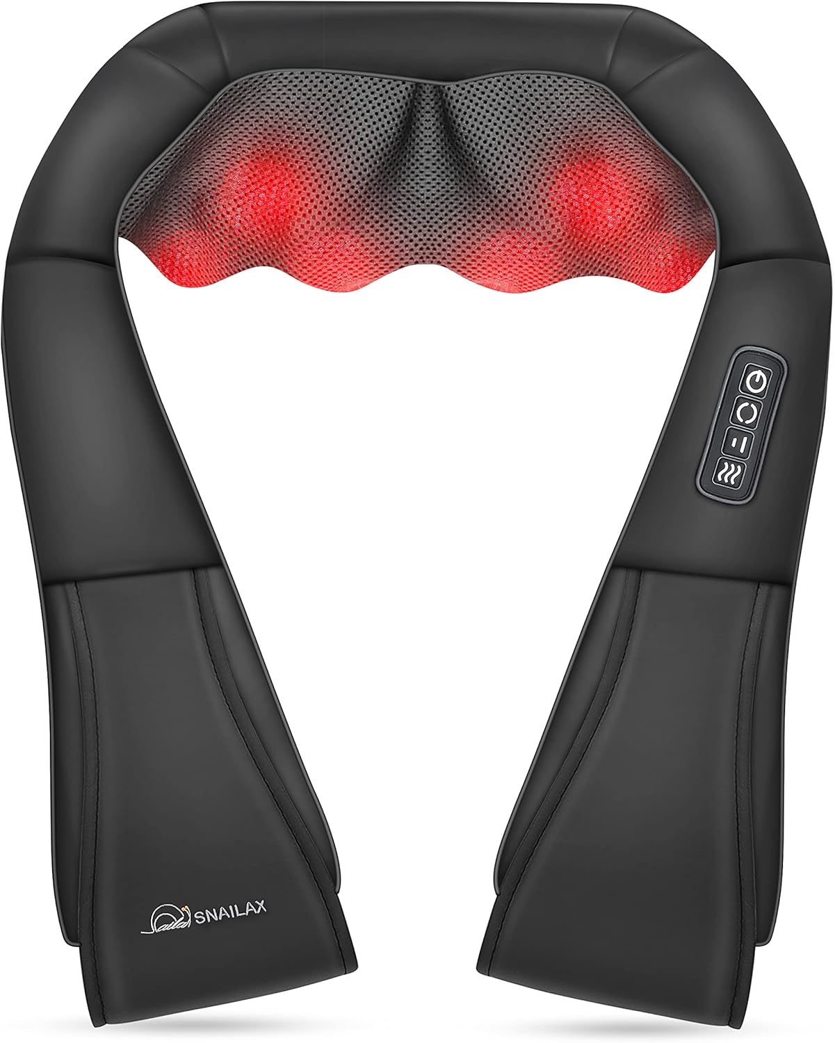 Snailax Shiatsu Neck and Shoulder Massager – Back Massager with Heat, Deep Kneading Electric Massage Pillow for Neck, Back, Shoulder,Foot,Body