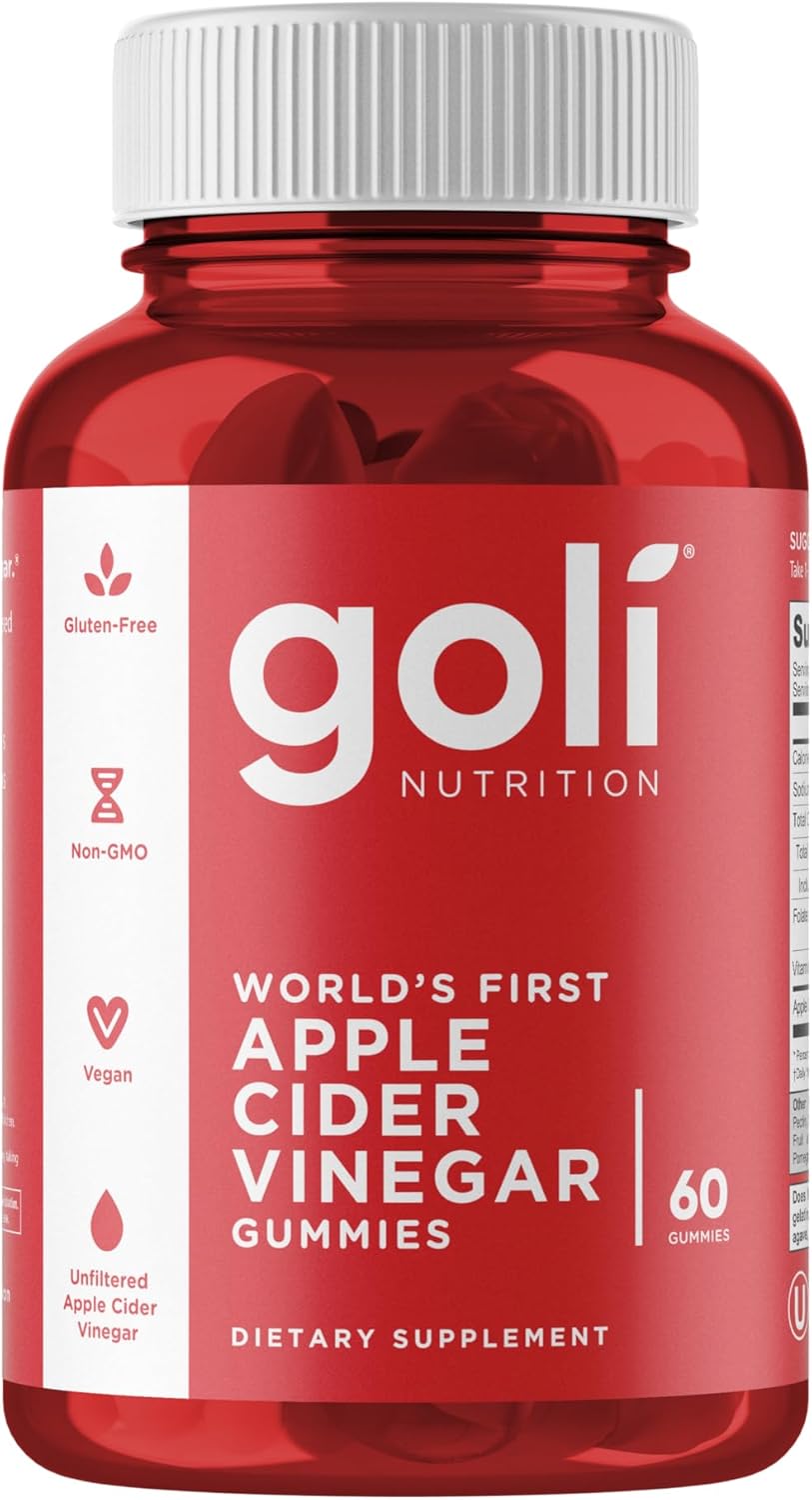 Goli Apple Cider Vinegar Gummy Vitamins – 60 Count – Vitamin B12, Gelatin-Free, Gluten-Free, Vegan & Non-GMO