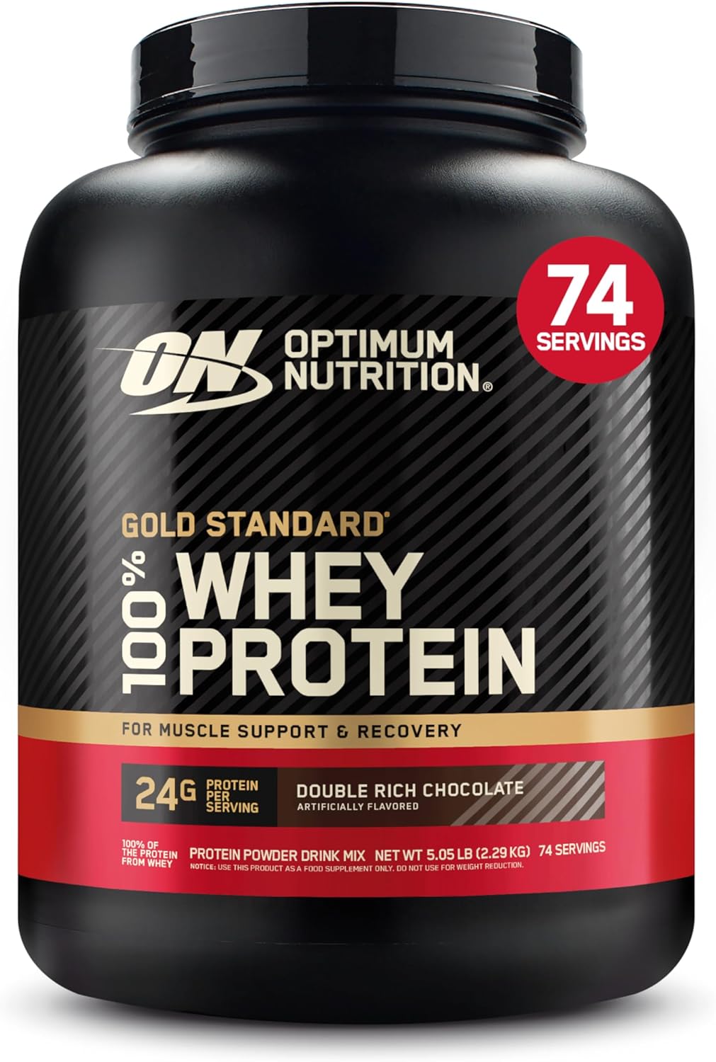 Optimum Nutrition Gold Standard 100% Whey Protein Powder, Double Rich Chocolate, 5 Pound (Packaging May Vary)
