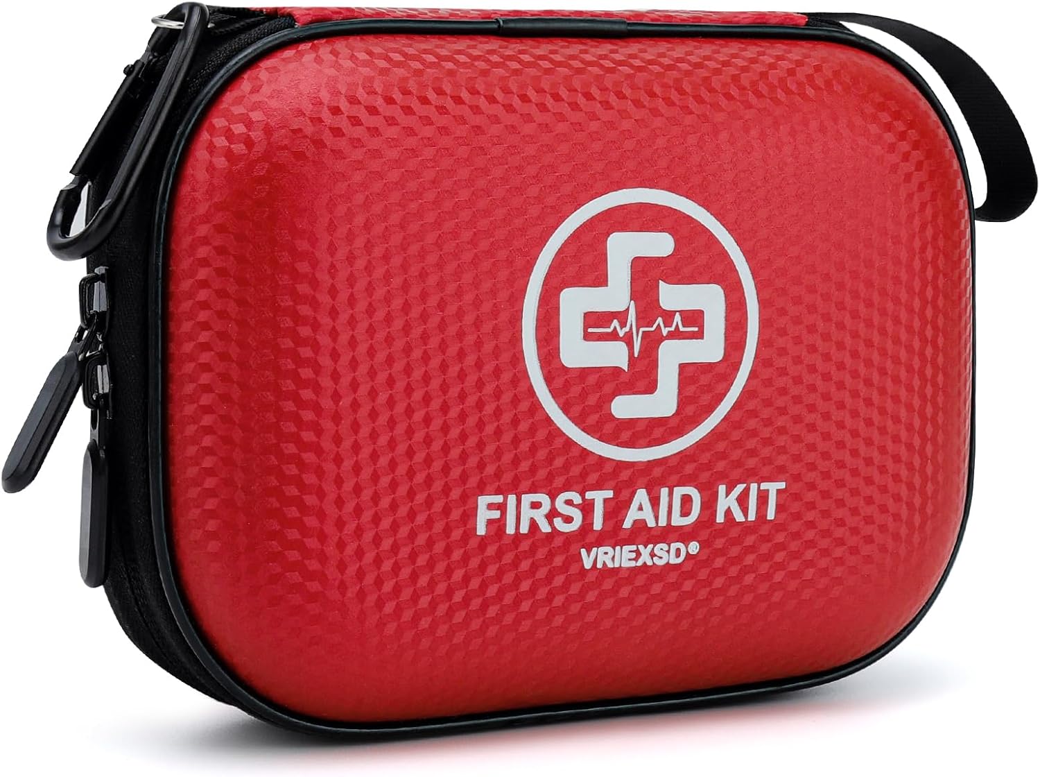 Mini First Aid Kit – 150 Piece Small Waterproof Hard Shell Medical Kit for Home, Car, Travel, Camping, Truck, Hiking, Sports, Office, Vehicle & Outdoor Emergencies- Small First Aid Medical Kit (Red)
