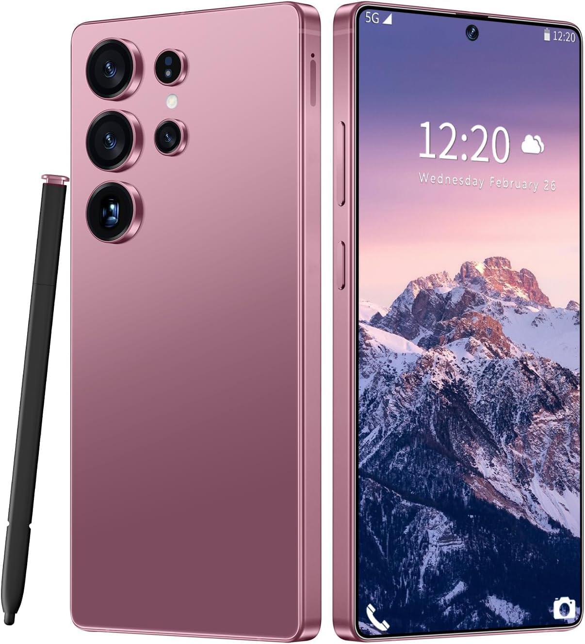 Huness I25 Ultra Unlocked Cell Phone,Built in Pen,16+1TB Unlocked Phone, Android 14 Battery 7000mAh 6.99″ HD Screen Smartphone, 5G/Face ID/Fingerprint Lock/Dual SIM/GPS (Rose Gold, 16+1TB)
