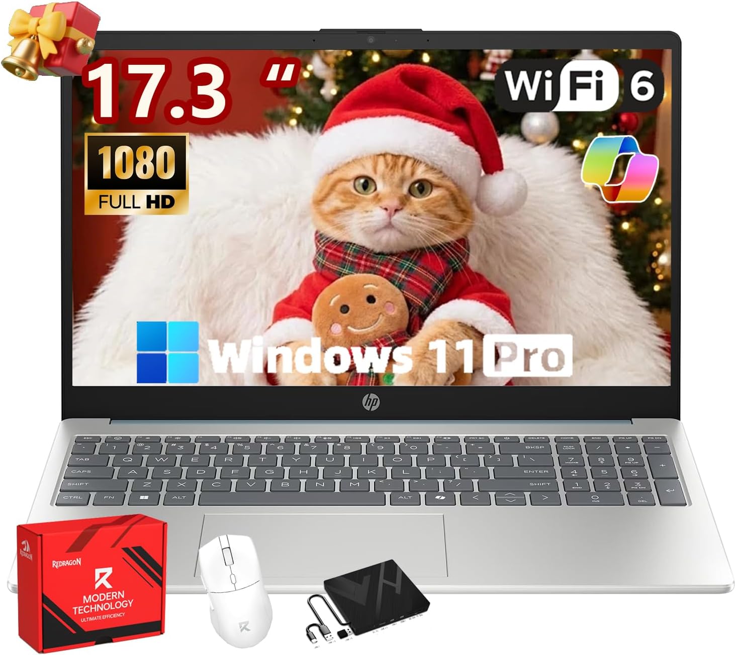 HP Flagship 17 inch Business Student Laptop – AMD Ryzen 5 7430U(4.3GHz Max) · FHD+ Display · AI Copilot · Fast Charge · Wi-Fi 6 · Win 11 Pro · w/Accessory (32GB RAM | 1TB SSD)