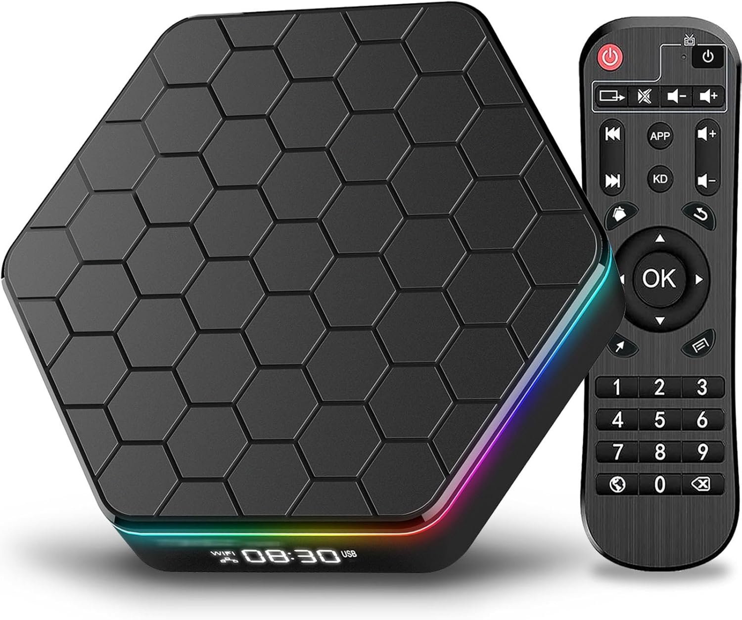 BL Android TV Box 12.0, 6K TV Box 4GB RAM 64GB ROM, Android Tv Box 2025 6K 4K Wi-Fi 6 with HDR10+ H618 Quad-core CPU 2.4G/5G Wi-Fi Bluetooth 5.0 Ethernet 100M