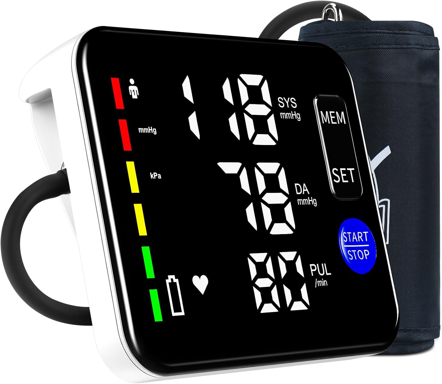 Blood Pressure Monitor Rechargeable Upper Arm Blood Pressure Monitors for Home Use Large Screen Bp Machine with 8.7″-16.5″ Bp Cuff, 2×120 Memory, Voice Broadcast Bp Monitor (Black)