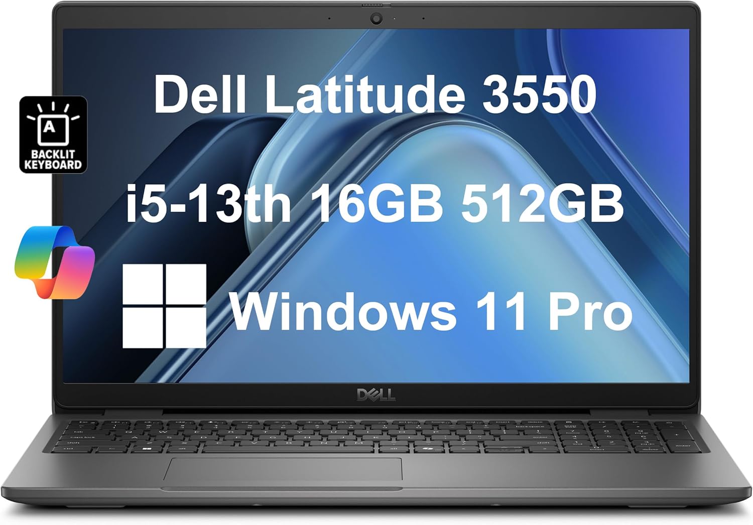 Dell Latitude 3550 3000 Business Laptop (15.6″ FHD Anti-Glare, Intel 10-Core i5-1335U (> i7-1355U), 16GB DDR5 RAM, 512GB SSD) Backlit Keyboard, Ethernet, FHD Webcam, Win 11 Pro w/AI Copilot, Grey