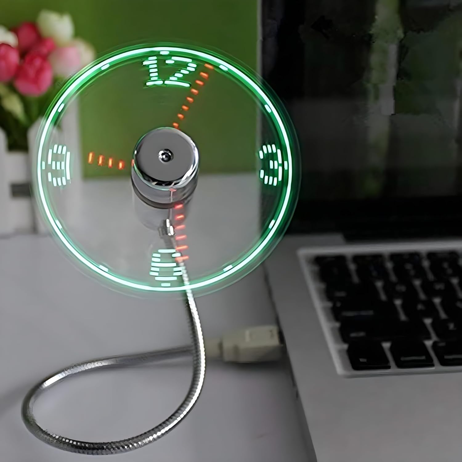 ONXE LED USB Clock Fan with Real Time Display Function,Stocking Stuffers for Men Christmas Gadgets,Father’s Day Gifts,1 Year Warranty