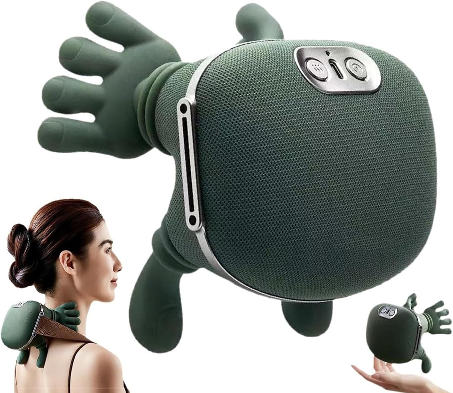 Handiva Neck Massager – Real Hand Kneading Massager, 3 Modes and 2 Heating Levels, Red Light Therapy