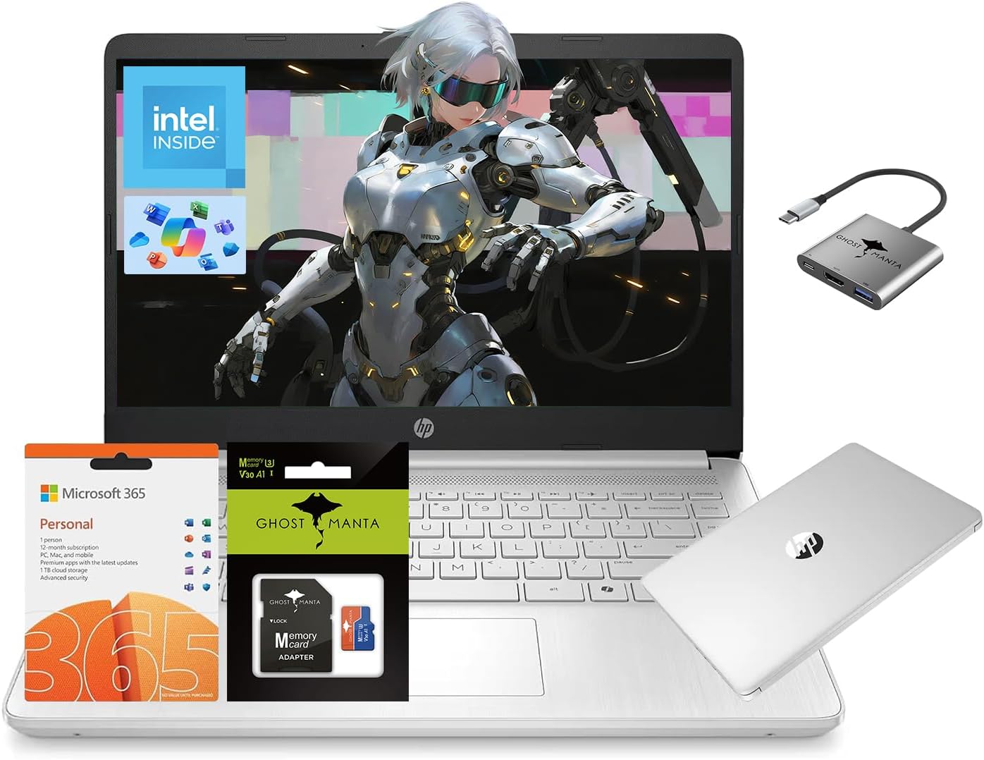 HP 14″ Laptop Computer, 16GB RAM 1.38TB Storage(384GB SSD and 1TB Cloud Storage), Laptops for Business and Student with 1-Year Office 365, Wi-Fi 6, Win11, W/Accessories