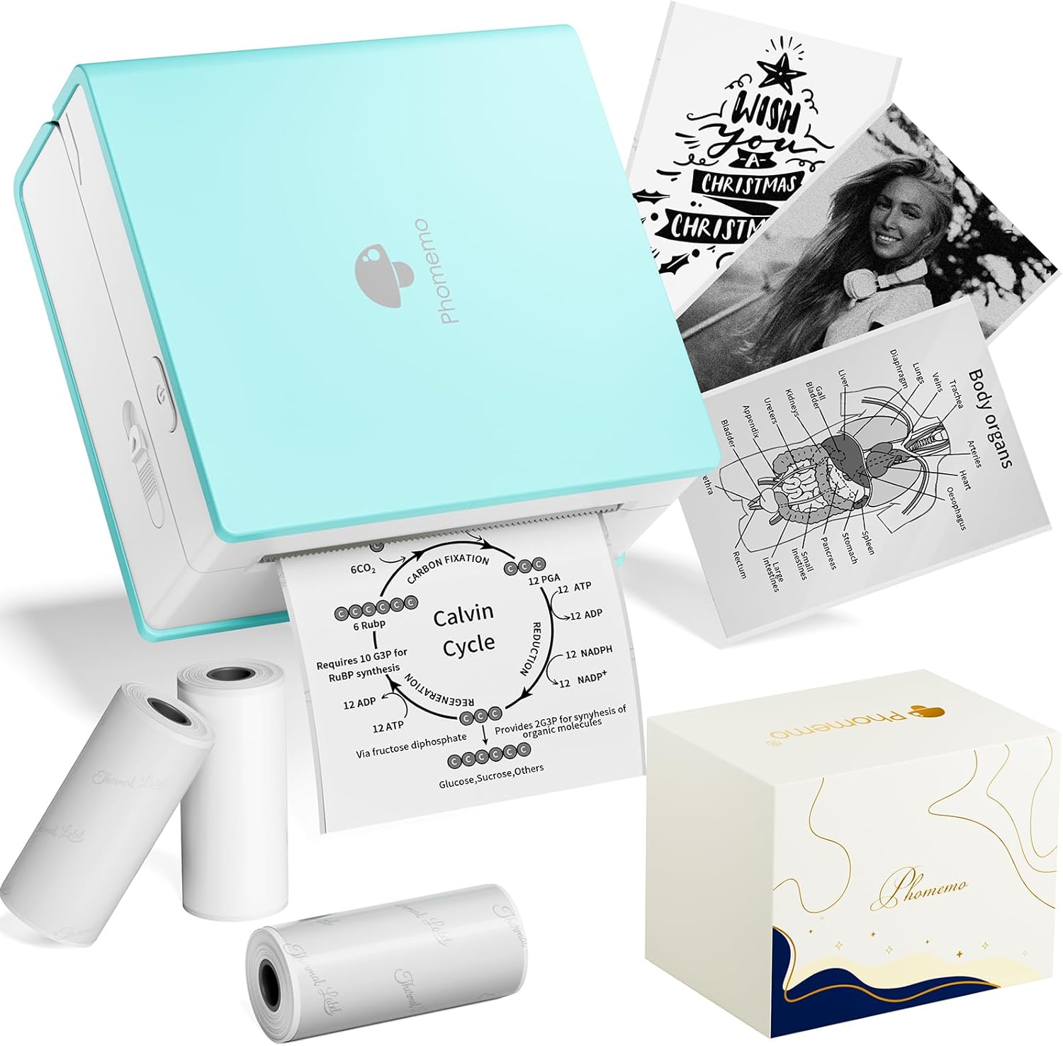 Phomemo Sticker Printer- Mini Sticker Printer Maker Machine, Mini Pocket Printers Instant Print for DIY Creation, Study Notes, Photos, Gifts, Portable Thermal Printers for Kids/Students/Teacher