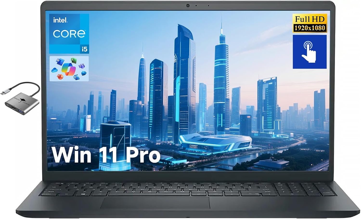 Dell Inspiron 15 Business Laptop, 15.6″ FHD Touchscreen, Intel 10-Core i5-1334U, 16GB RAM 512GB SSD Wi-Fi 6, Win 11 Pro, Laptop Computer for Work School Home Office Professional Use