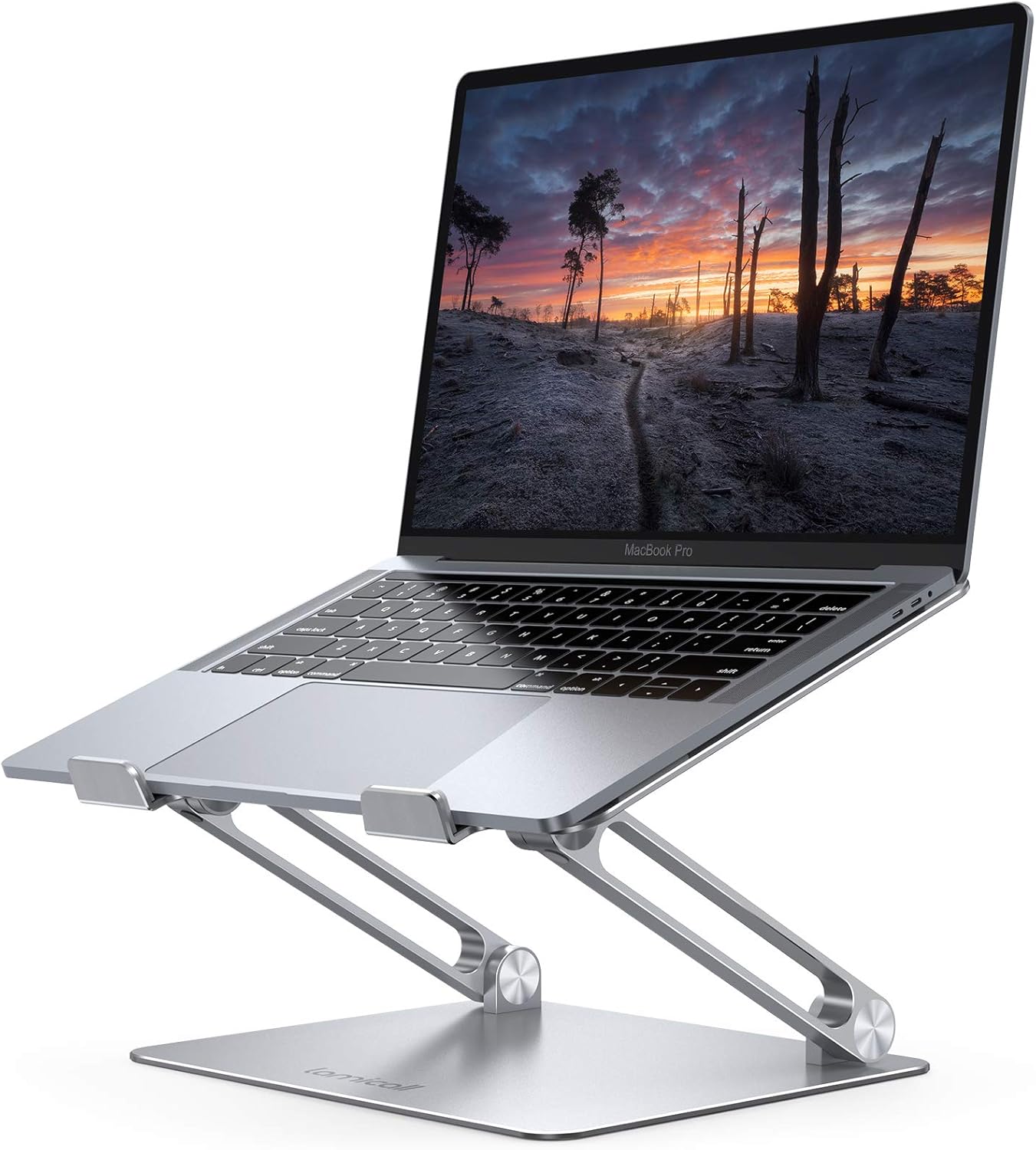 Lamicall Adjustable Laptop Stand, Portable Laptop Riser, Aluminum Laptop Stand for Desk Foldable, Ergonomic Computer Notebook Stand Holder for MacBook Air Pro, Dell XPS, HP (10-17.3”) – Silver