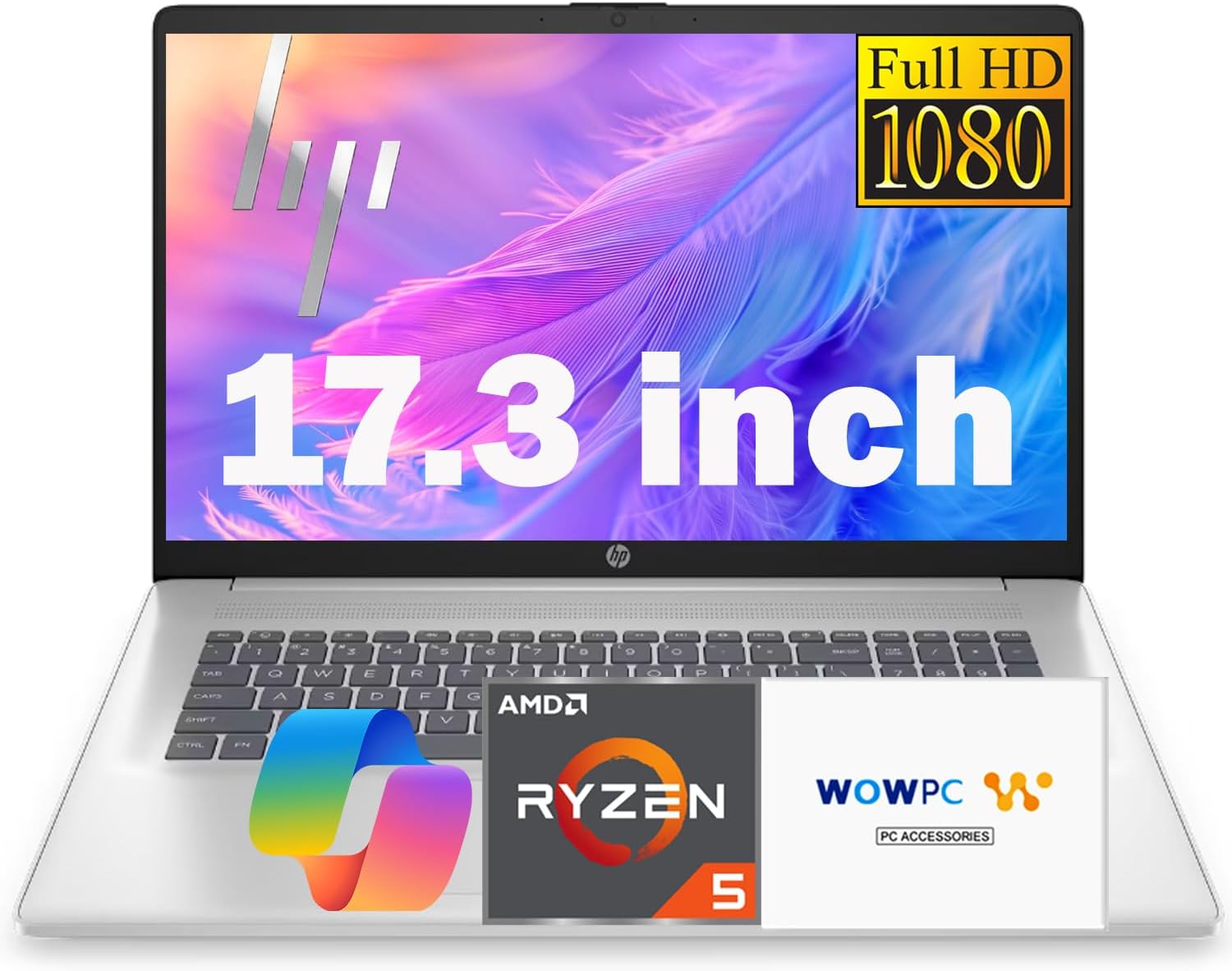 HP 17 Inch Business Laptop 2025 Thanksgiving Limited Edition, 17.3” FHD IPS Anti-Glare Display, AMD Ryzen 5 7430U (Beats Core i7-1355U), 16GB RAM, 1TB SSD, HDMI, Windows 11 Home, Wi-Fi 6, WOWPC USB