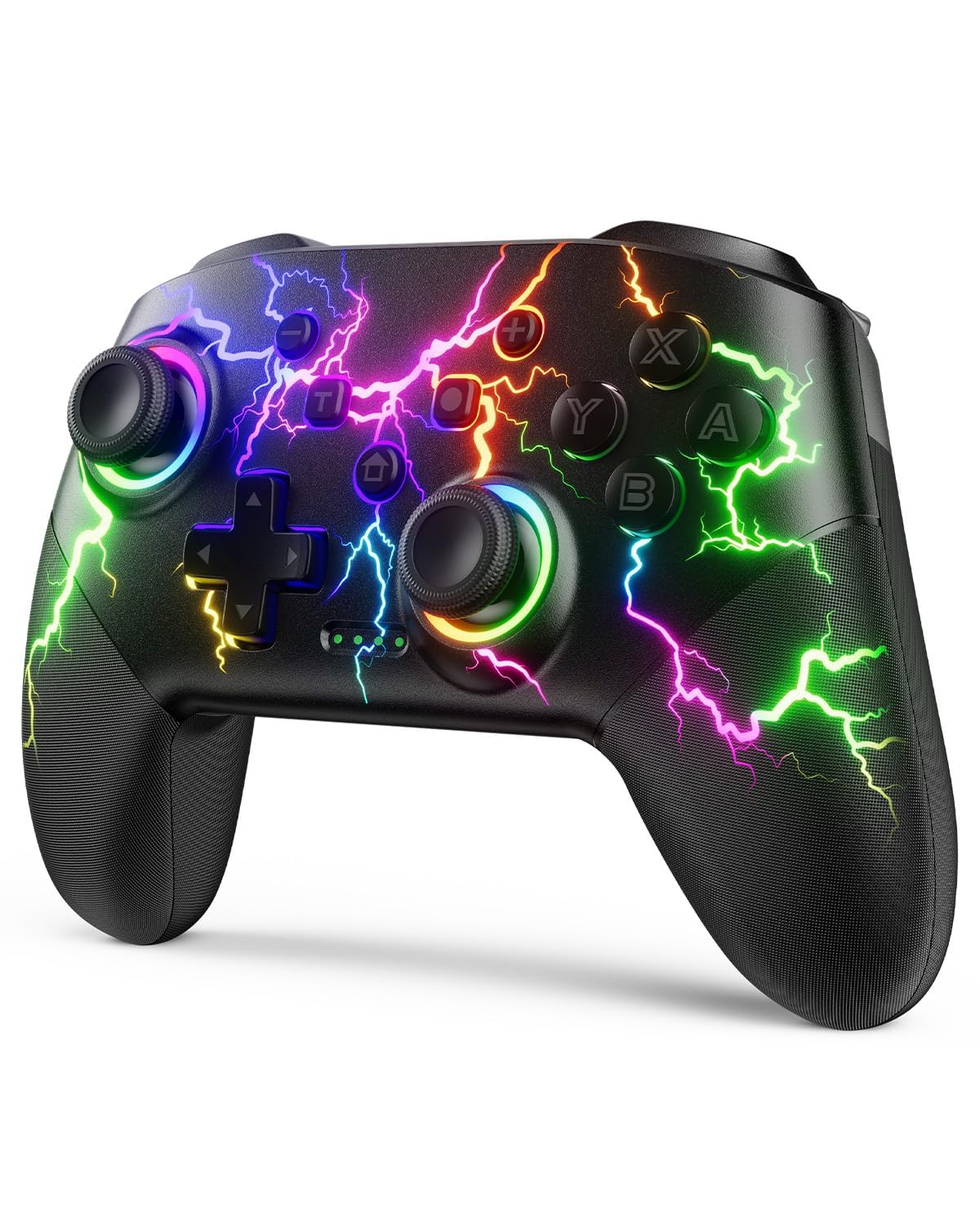VOYEE Switch Controllers Compatible with Switch 2/Lite/OLED/PC Windows, 1000mAh Programmable RGB Lightning LED, Wireless Pro Controller with One Key Pairing/Wake Up/Turbo/Vibration