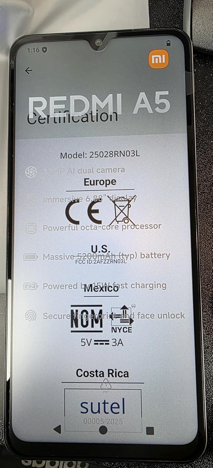 XIAOMI Redmi A5 4G LTE (for Tmobile Tello & Global) (64GB + 3GB) 32MP Ai Dual Camera 6.88″ Model 25028RN03L Dual Sim (Ocean Blue)