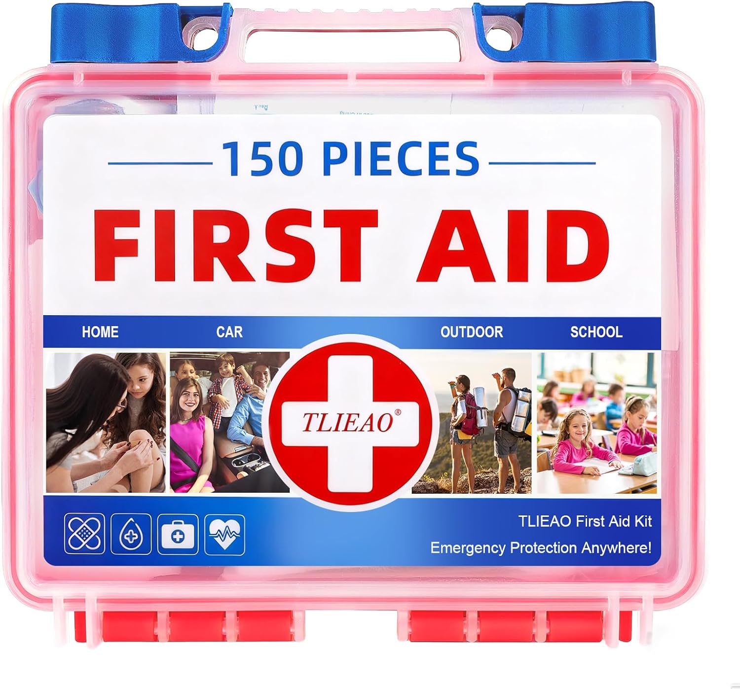 Mini First Aid Kit – 150 Pieces Emergency Medical Kit for Home, Car, Travel, Camping, Truck, Hiking, Sports, Office, Vehicle & Outdoor Emergencies