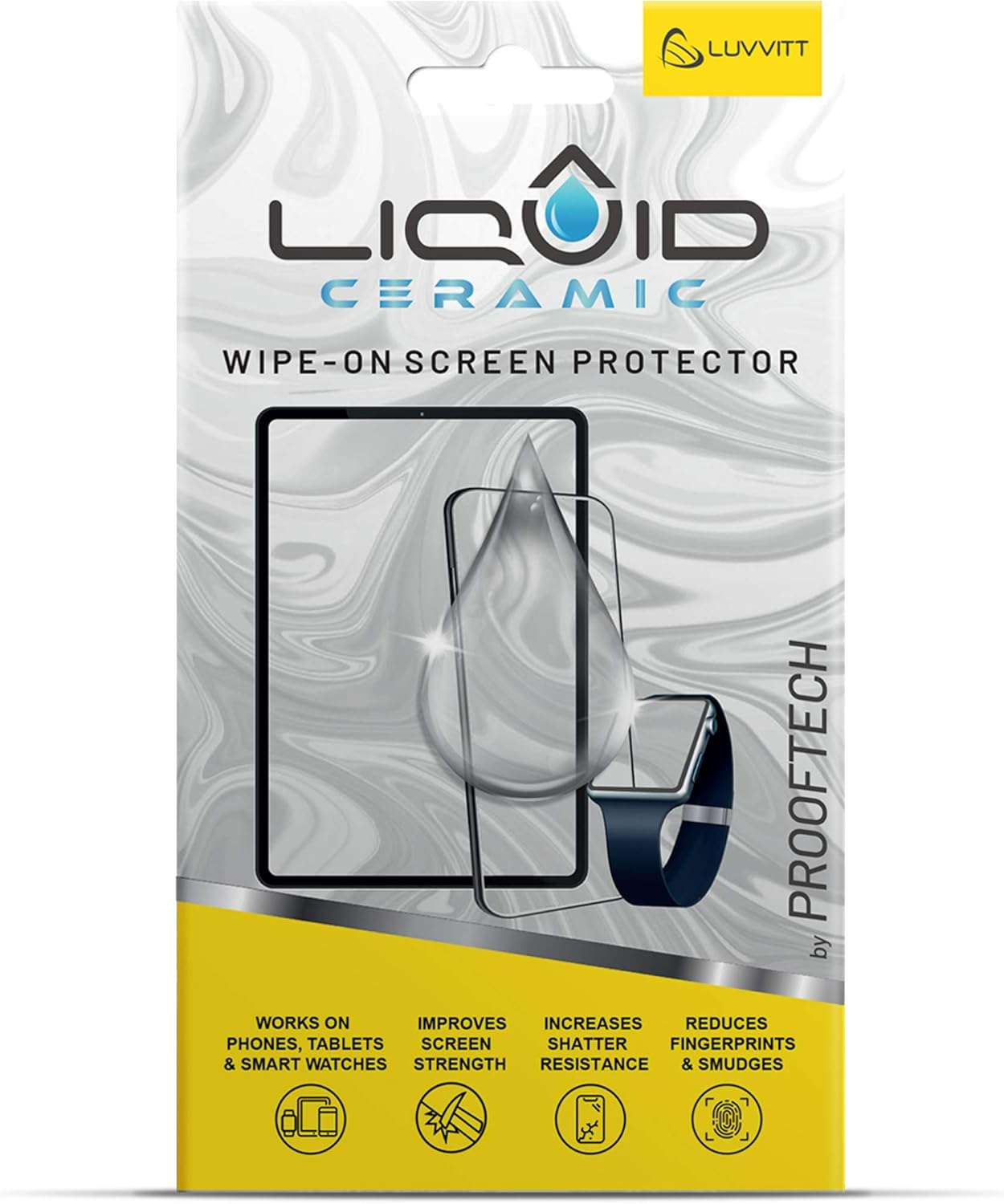 LIQUID CERAMIC Glass Screen Protector Wipe On Scratch and Shatter Resistant Nano Protection for All Phones Tablets Smart Watches – Universal