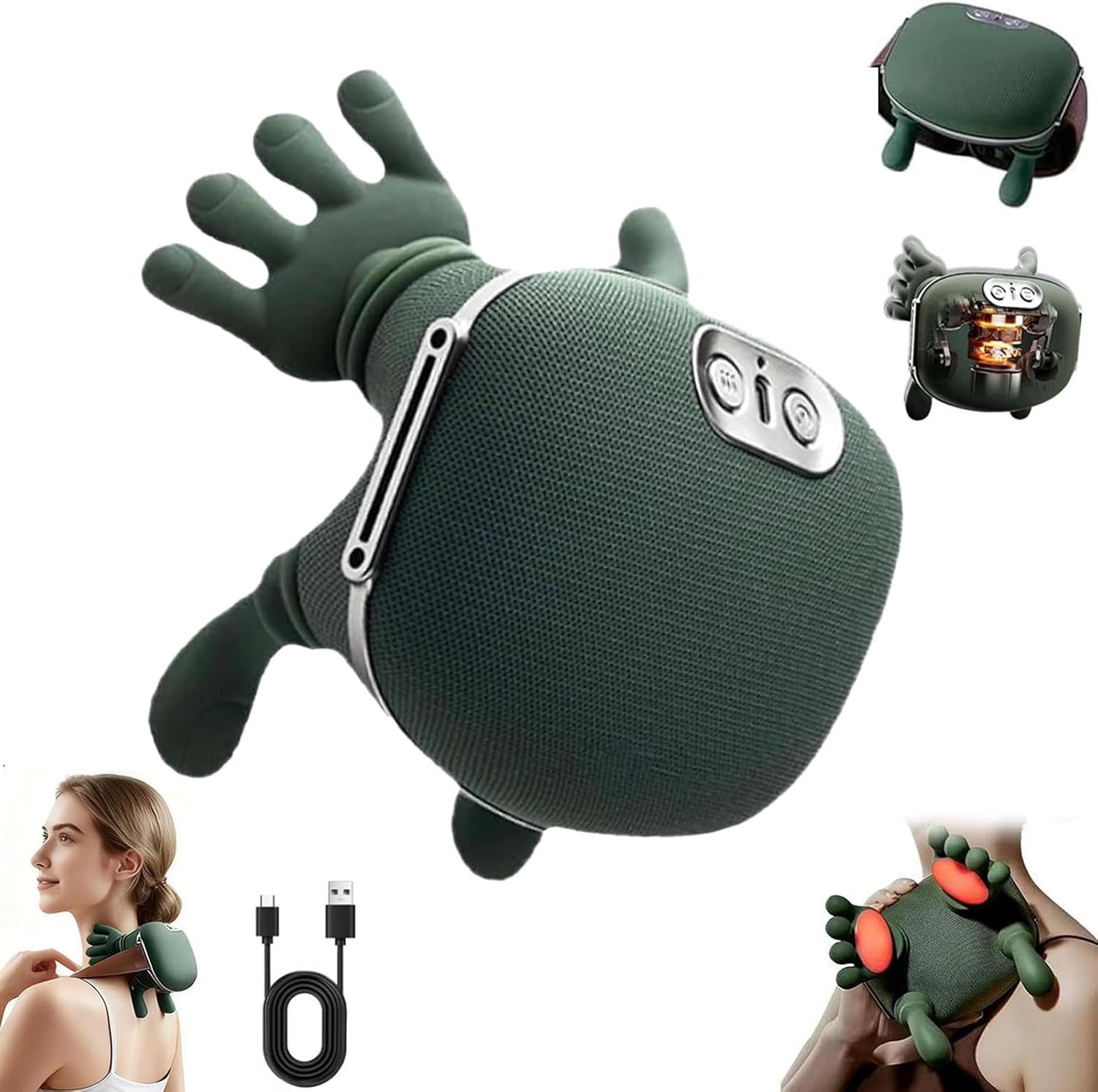 Neck Massager, Neck and Shoulder,2026 New Portable Hand Shoulder and Back Massagers Cervical Massager,Electric Masajeador en Forma de Mano, Real Hand Massagers for Muscles, Like Fingers