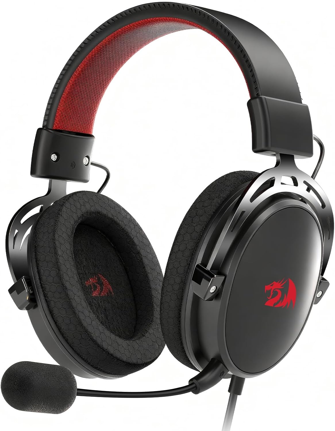 Redragon H541 Wired Gaming Headset with Mic, 53mm Drivers RGB Light Gaming Headphones, 3D Stereo Sound, Soft Memory Earmuffs & Artificial Leather Design for PC, PS4/5, Switch, Xbox. Black