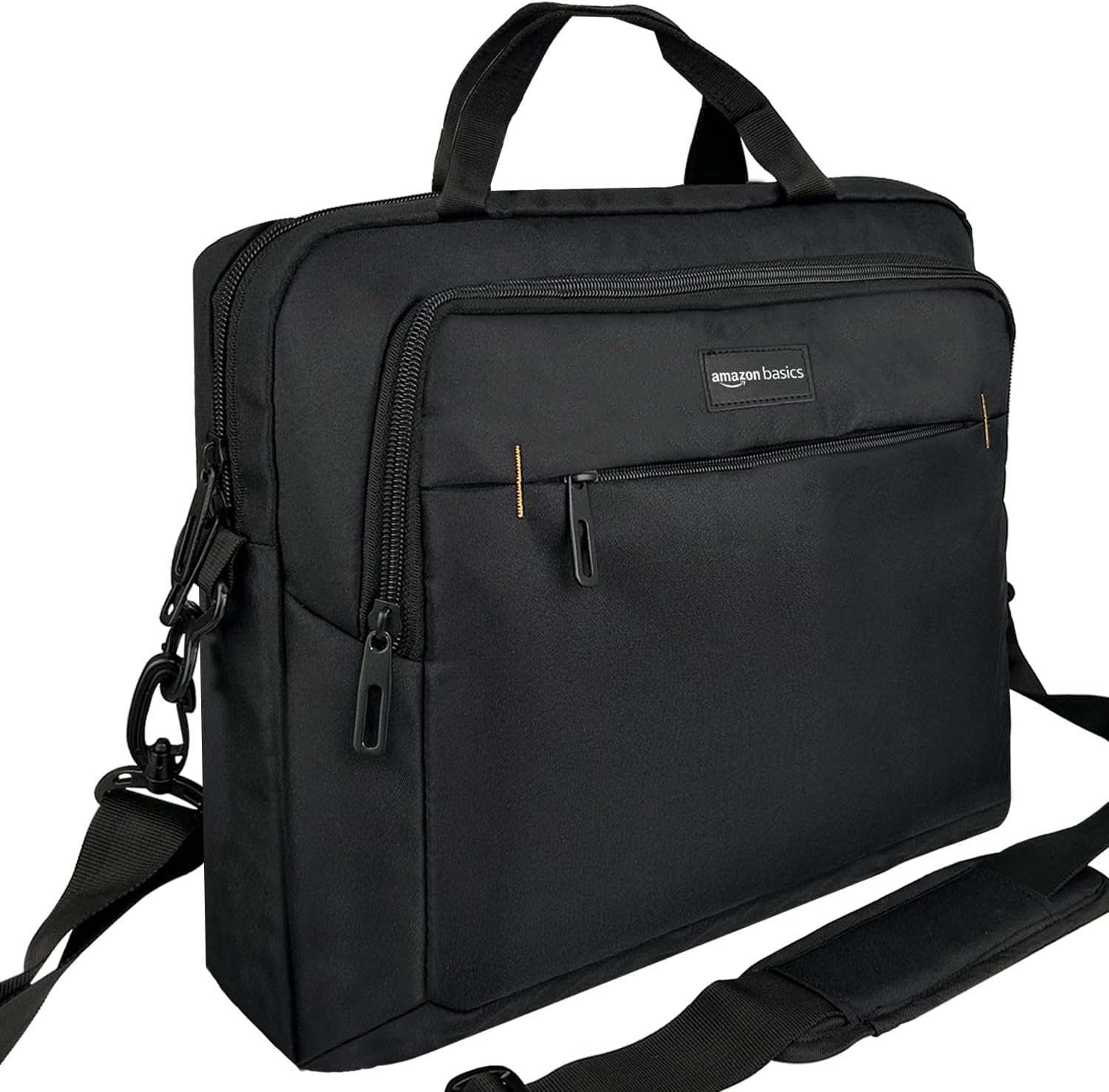 Amazon Basics Laptop Carrying Case with Shoulder Strap and Handle, Large Capacity, 15.6 in, Black