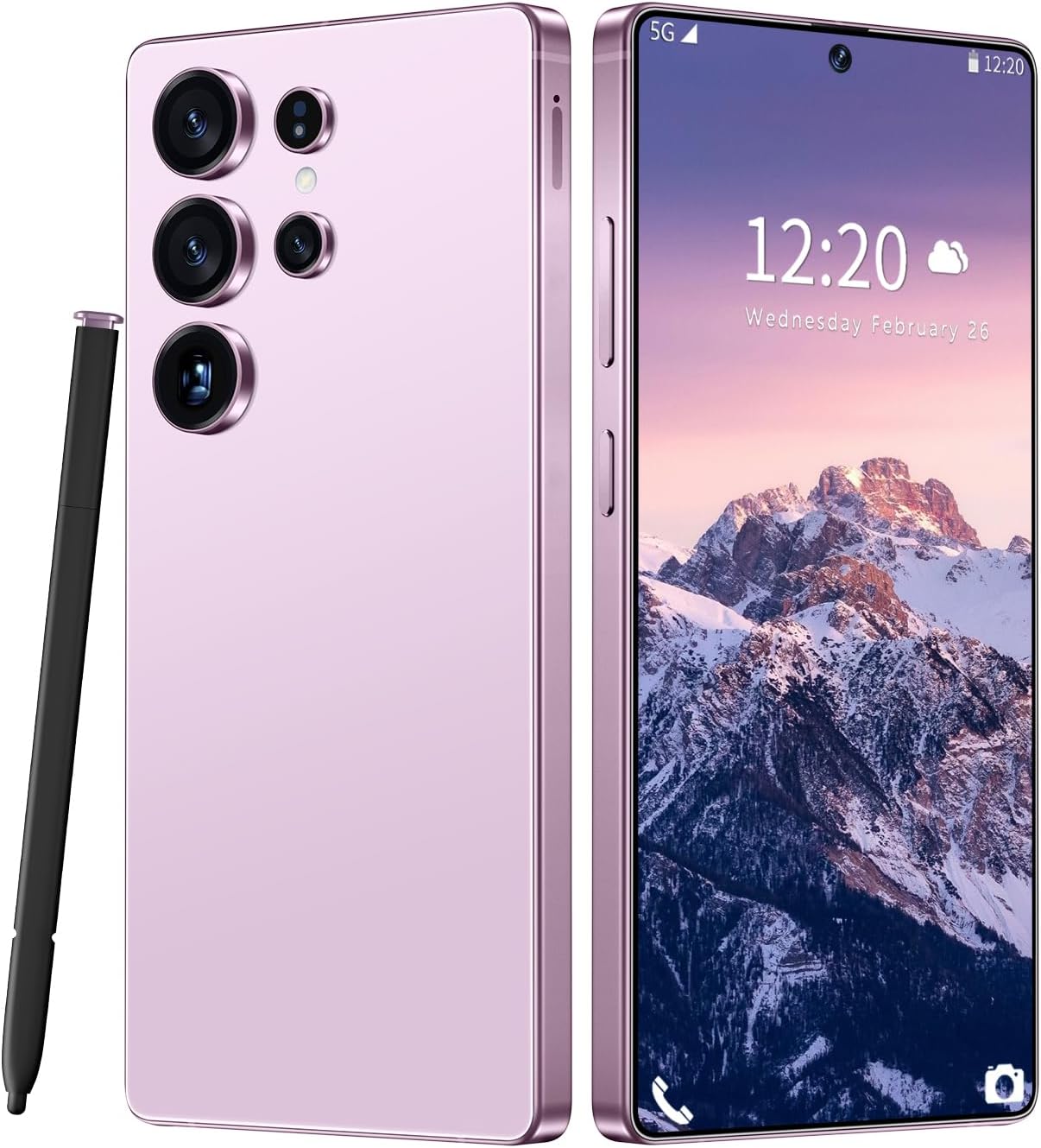 Huness I25 Ultra Unlocked Cell Phone,Built in Pen,16+1TB Unlocked Phone, Android 14 Battery 7000mAh 6.99″ HD Screen Smartphone, 5G/Face ID/Fingerprint Lock/Dual SIM/GPS (Purple, 16+1TB)