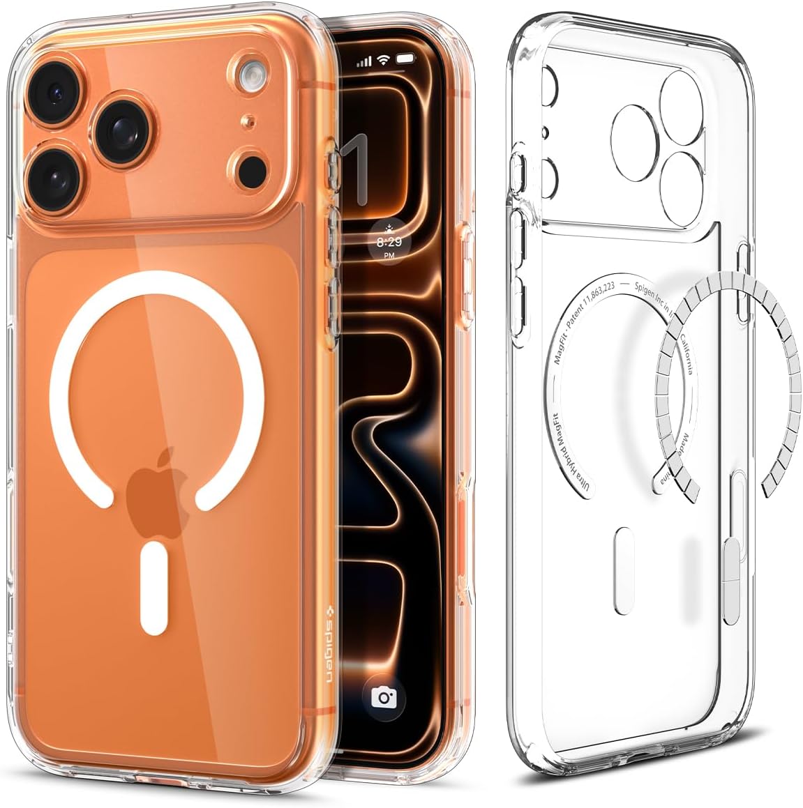 Spigen for iPhone 17 Pro Case, Ultra Hybrid MagFit [TPU Covered Camera Control] [Anti-Yellowing] [Compatible with Magsafe] – Clear