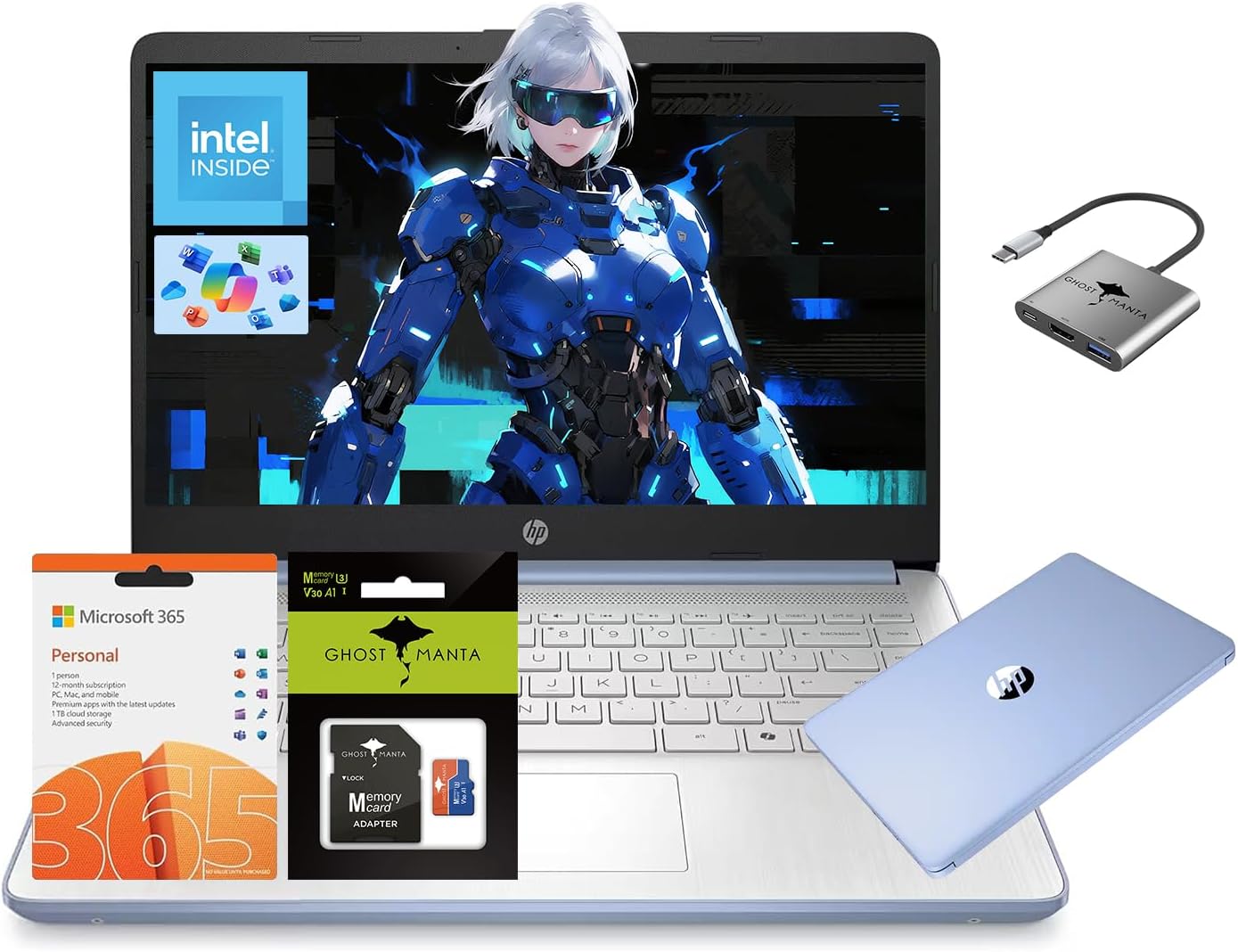 HP 14″ Laptop Computer, 16GB RAM 1.38TB Storage(384GB SSD and 1TB Cloud Storage), Laptops for Business and Student with 1-Year Office 365, Wi-Fi 6, Win11, W/Accessories