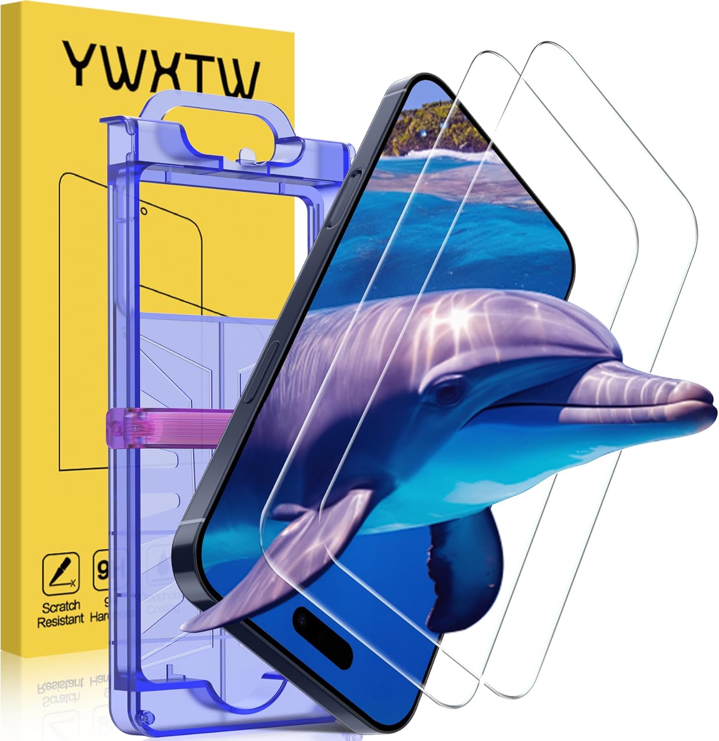 YWXTW [Sunlight Readability Screen Protector for iPhone 17 Pro 6.3 Inch, Anti Reflective Zero Glare TOP 9H+ Tempered Glass Screen Saver 17 Pro Accessories Case Friendly