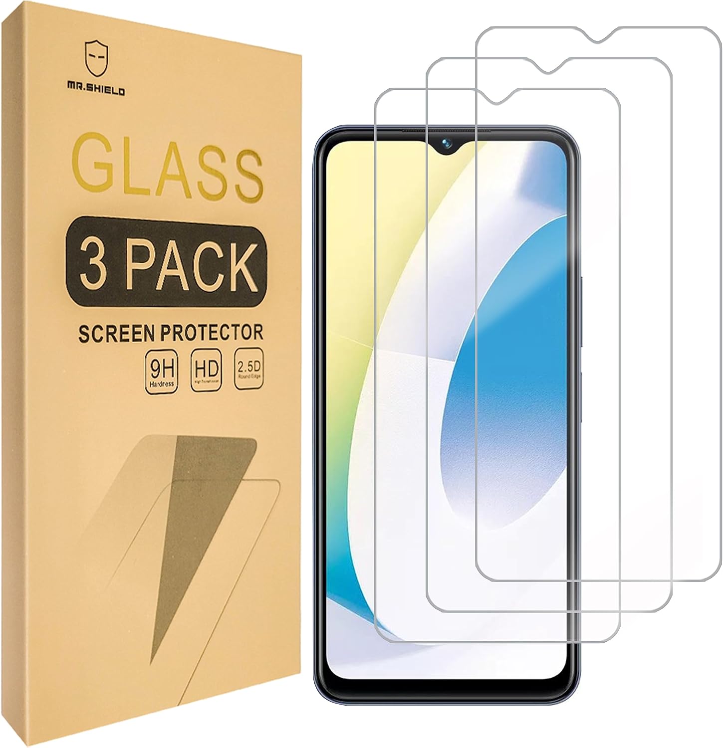 Mr.Shield [3-Pack] Screen Protector For Vivo Y22s / Vivo Y22 [Tempered Glass] [Japan Glass with 9H Hardness] Screen Protector