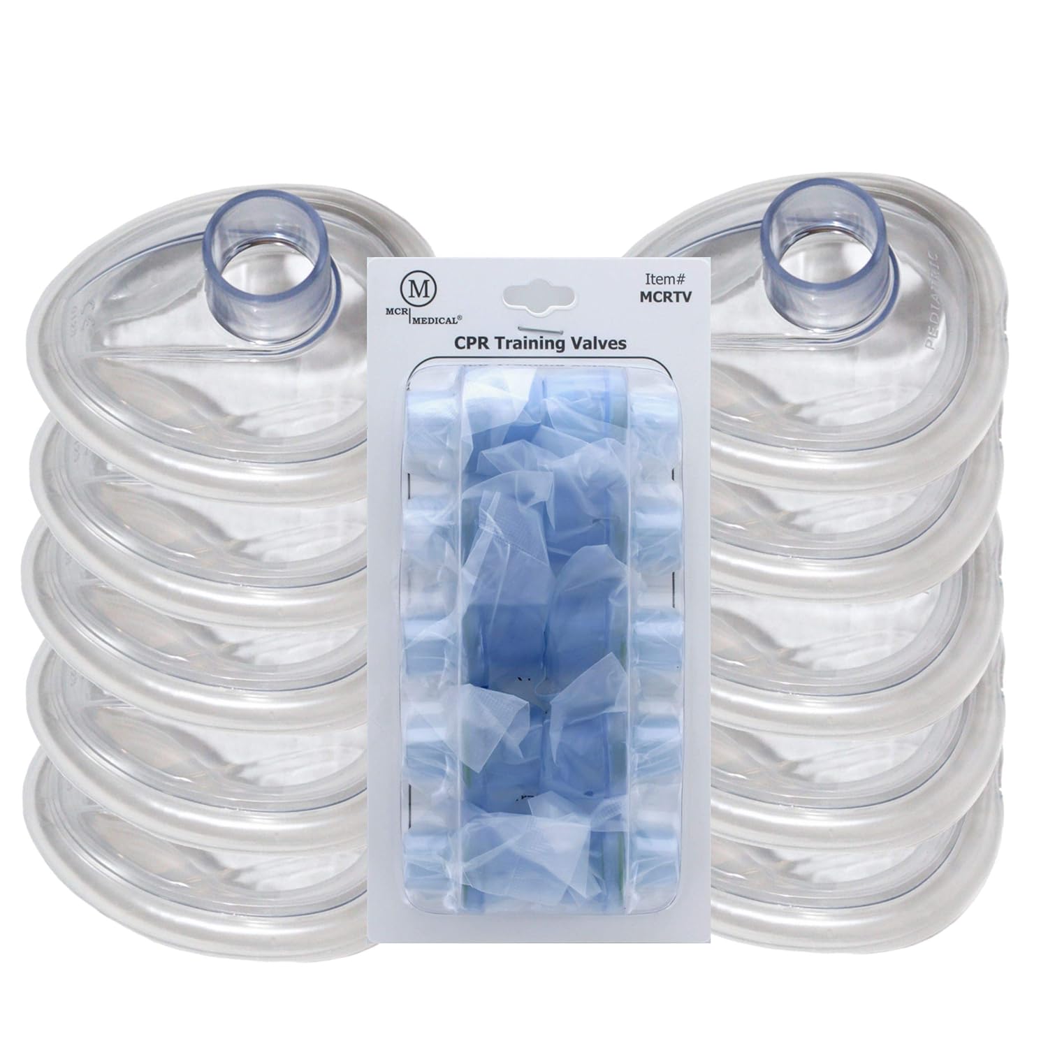 MCR Medical Pack of 10 Training CPR Rescue Masks, ADULT with Valves MCRTM-A