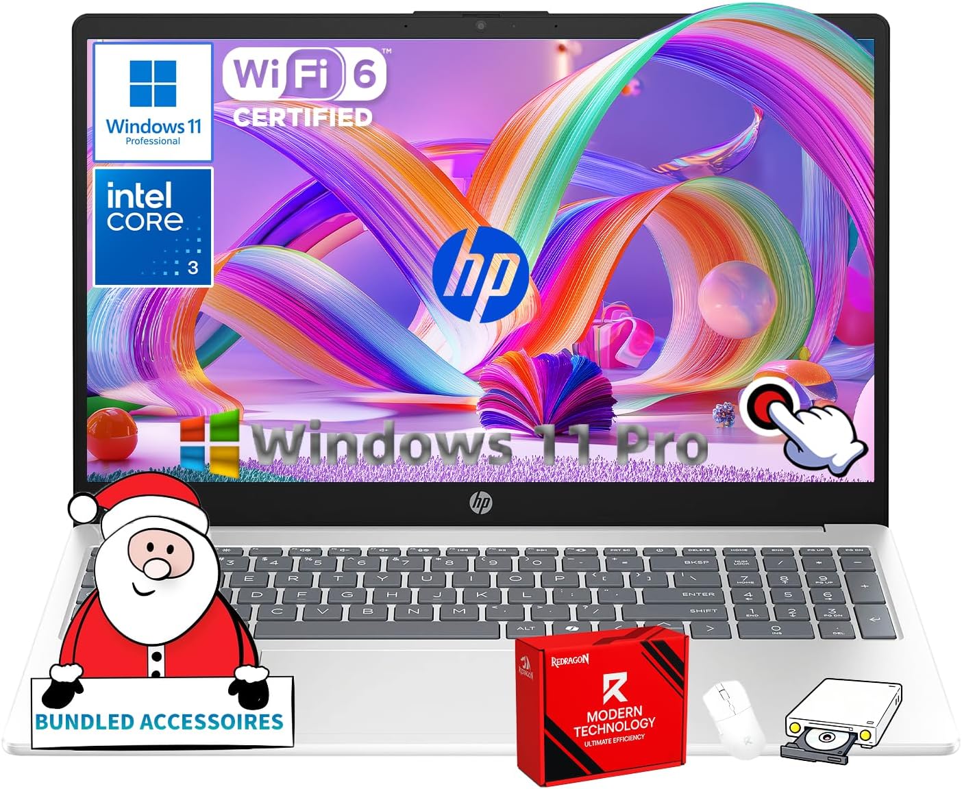 HP Flagship 15.6″ Touchscreen Business & Students Laptop • 16 GB RAM • 512GB SSD • Intel • i3-1315U Processor (Up to 4.5GHz) • Copilot-AI Chat • Windows11 Pro & Accessoires