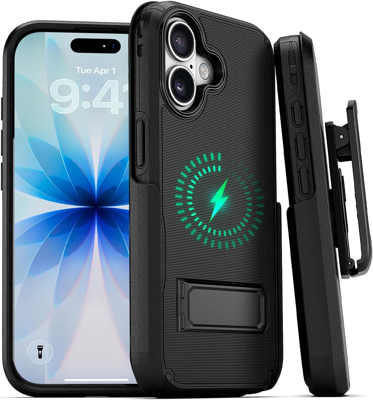 MOTIVE for iPhone 17 Case with Belt Clip, Rugged Dual-Layer, Shockproof 17 iPhone Holster case Belt Clip, Slim Wireless Charging Compatible, Durable Kickstand, 6.3” | Ranger v2 Series