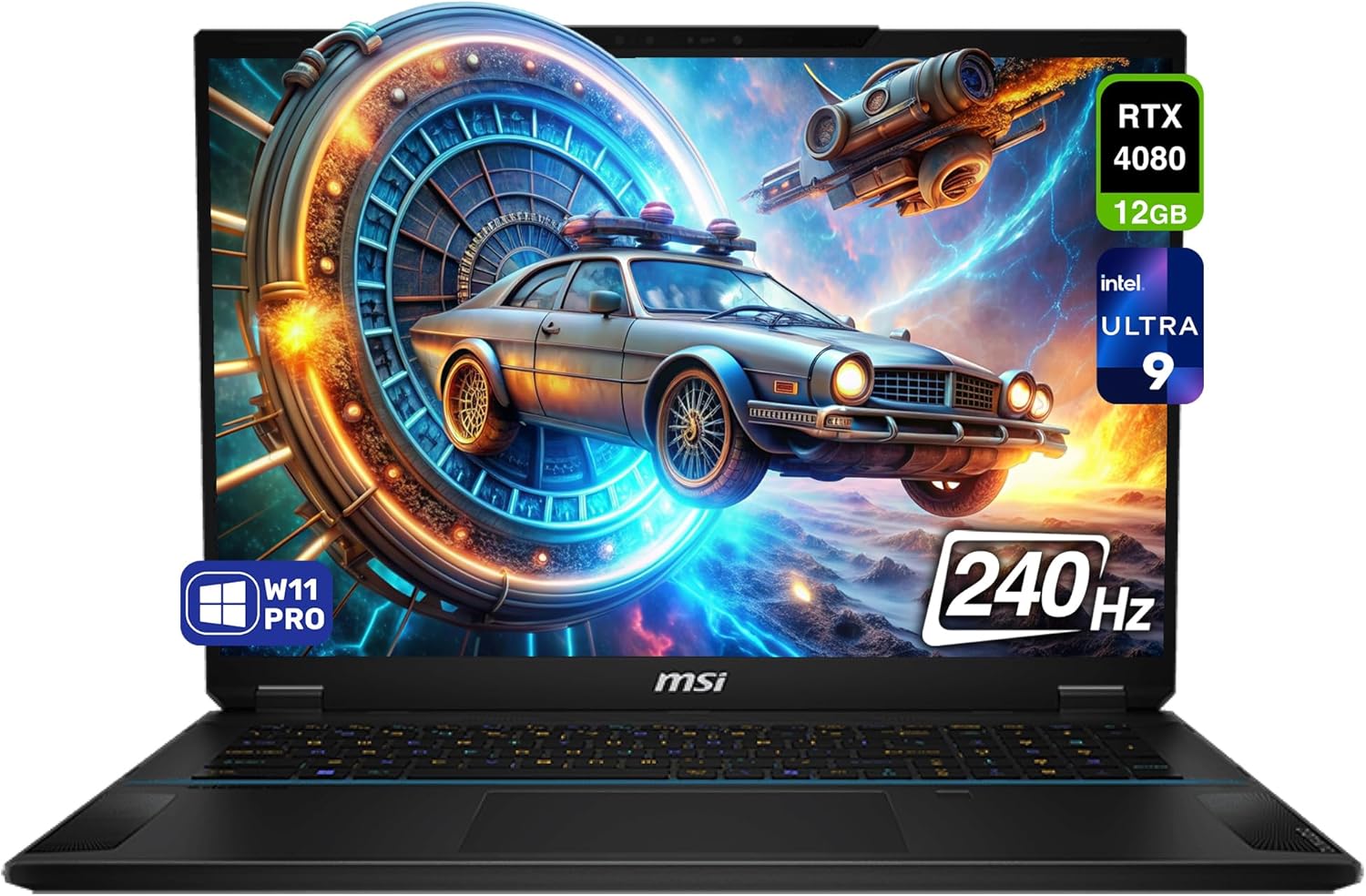 MSI Stealth 18 AI Studio Gaming Laptop, Intel Ultra 9-185H, 32 GB DDR5 RAM, 1 TB PCle SSD, 18” QHD+ (2560×1600) 240Hz, Nvidia G-Force RTX 4080, Backlit Keyboard, W11 Pro