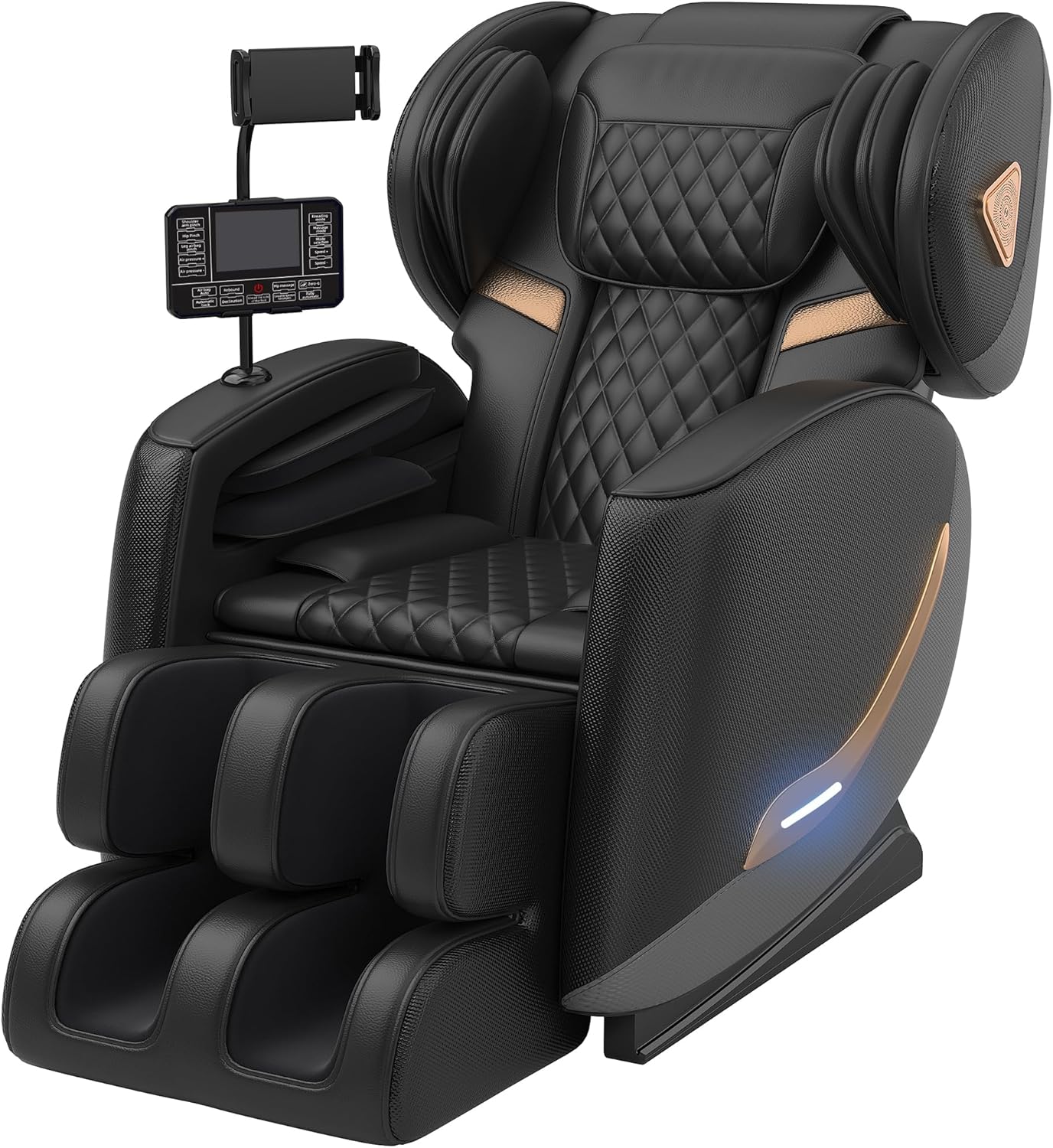 Luxury 3D Zero Gravity Full-Body Shiatsu Massage Chair, 10-Node Rollers, 20 Airbags, Waist & Leg Heating, Extendable Footrest, Home Relaxation Recliner (Black)