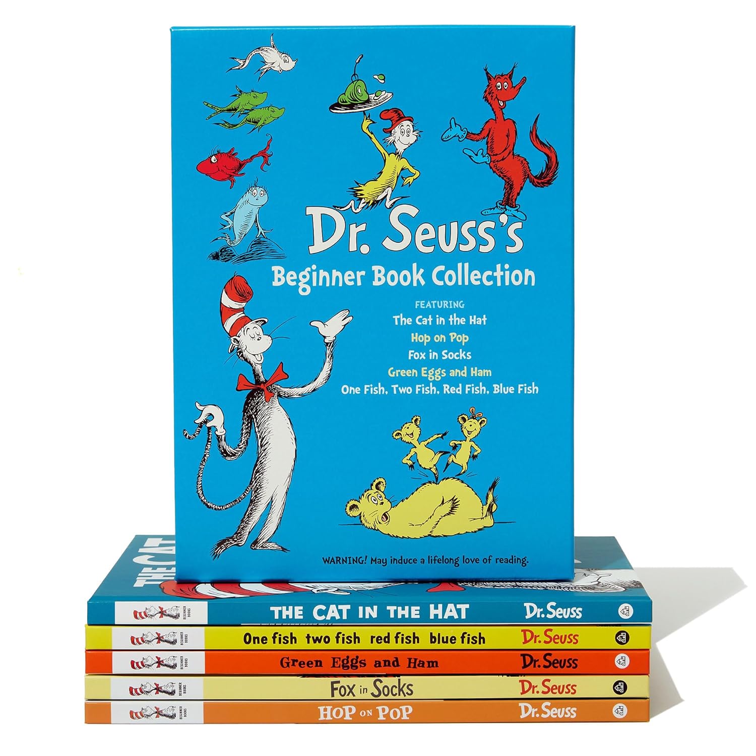 Dr. Seuss’s Beginner Book Boxed Set Collection: The Cat in the Hat; One Fish Two Fish Red Fish Blue Fish; Green Eggs and Ham; Hop on Pop; Fox in Socks