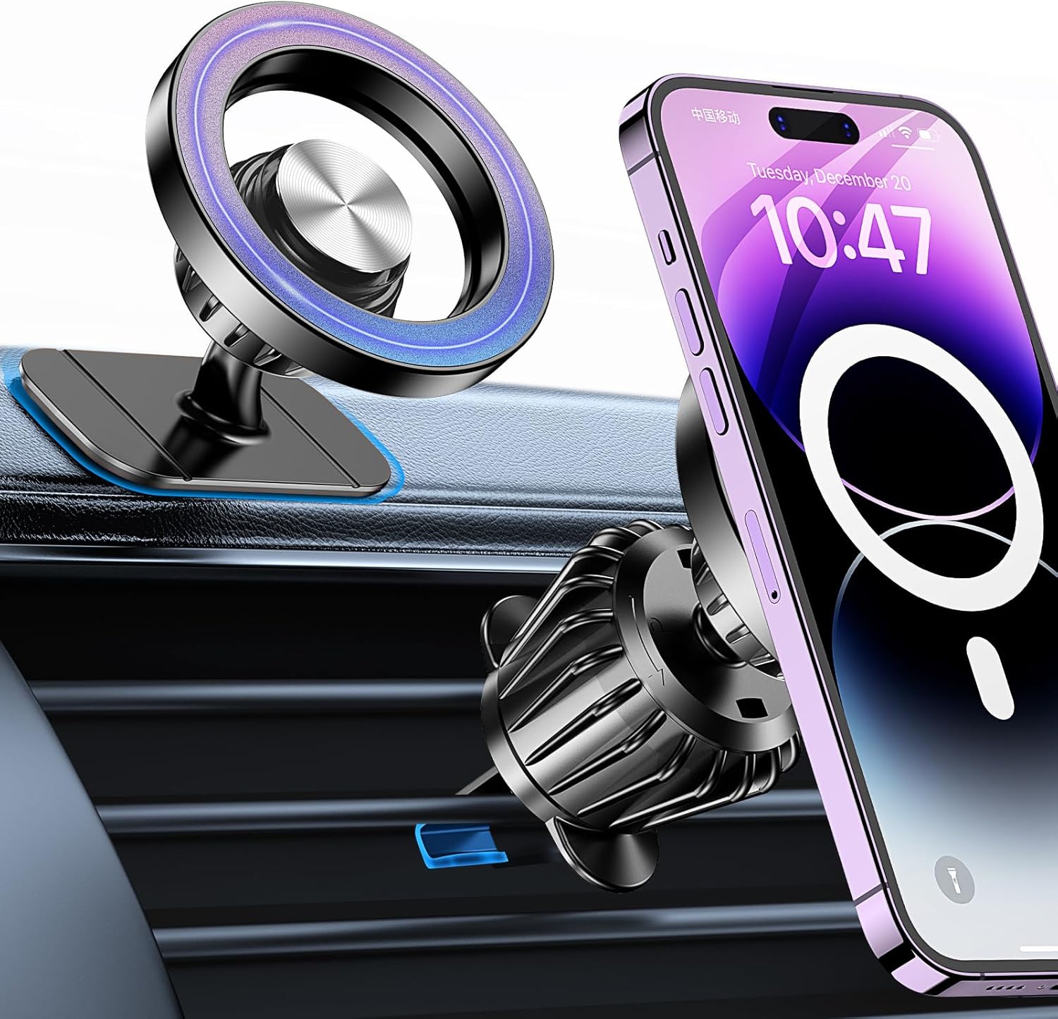 Kaistyle for Magsafe Car Mount【20 Strong Magnets】Magnetic Phone Holder for Car Phone Holder Mount Dash Mounted Holders Cell Phone Holders for Your Car Accessories for Women Men for iPhone 17 16 15 14