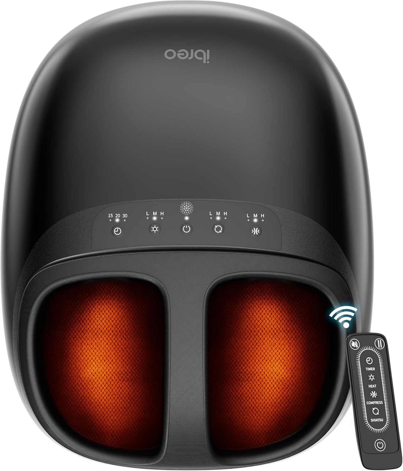 Shiatsu Foot Massager Machine with 3-Level Heat, Deep Kneading, Air Compression, Remote Control for Plantar Fasciitis, Neuropathy, Pain Relief, Quiet Comfort for Home Office Men Women Size up to 13