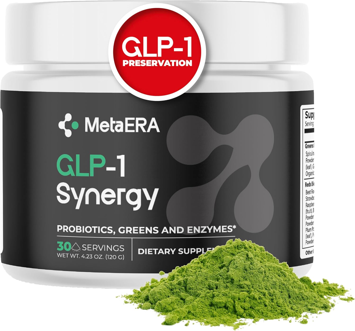 GLP-1 Synergy – Natural Probiotic Supplement for GLP-1 Levels, Gut Health and Metabolism – Includes 40 Nutrient-Rich Ingredients and GLP Probiotic, 1 Jar