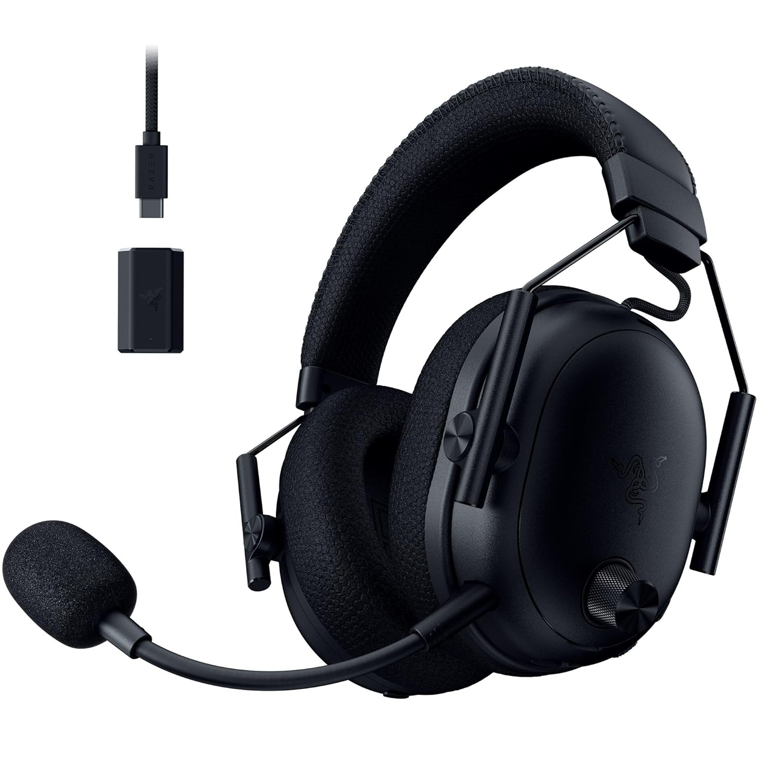 Razer BlackShark V3 Pro Wireless ANC Gaming Headset for PC: Full Band Mic – 50mm Drivers – 2.4 GHz, Bluetooth, USB, 3.5mm – Works with Mac, PS5, Nintendo Switch, Smartphone – 70 Hr Battery – Black
